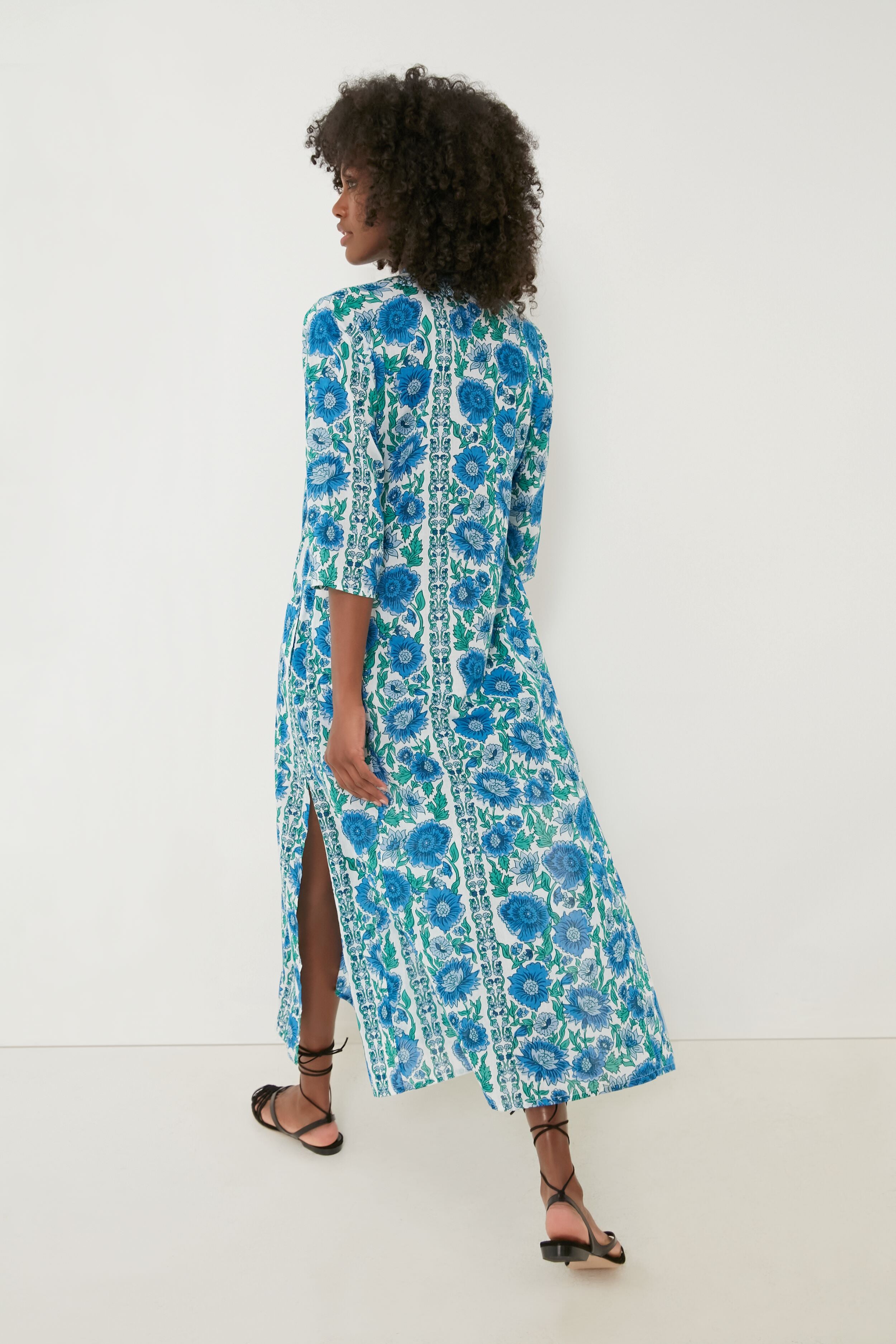 Blue Dijon Classic Long Kurta-Get Girly