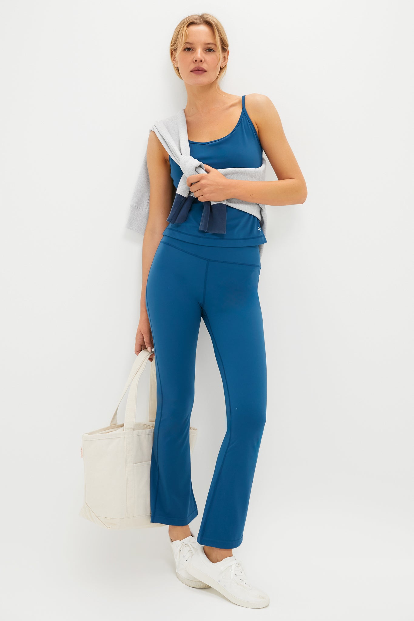 Harbor Blue High Rise Compression Spandex Millie Yoga Pant-Get Girly