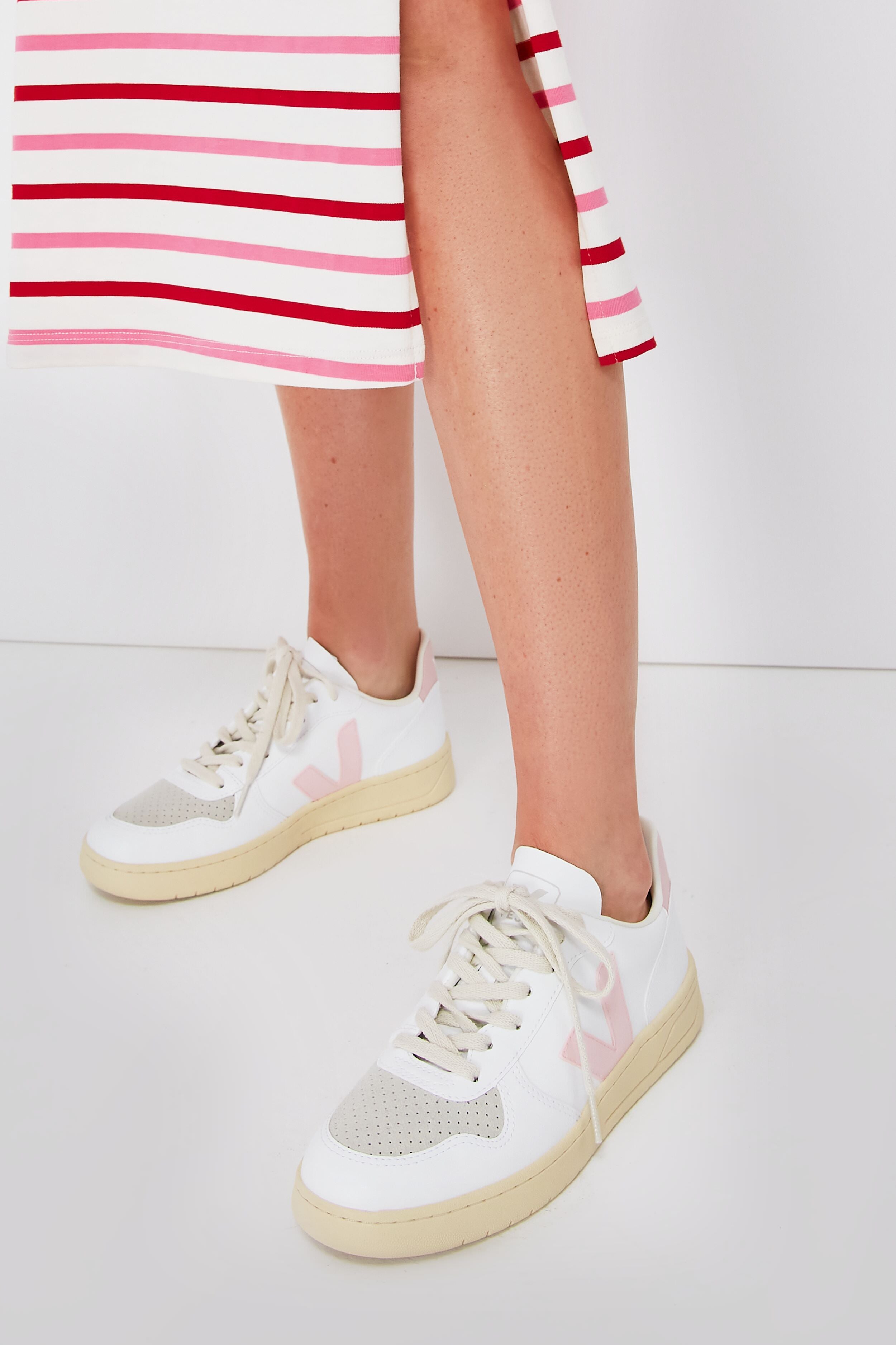 White Petale V-10 Sneakers-Get Girly