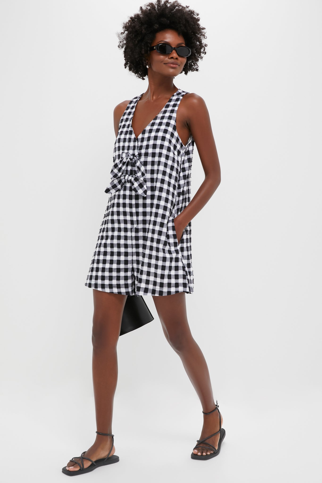 Black Gingham Myla Romper-Get Girly