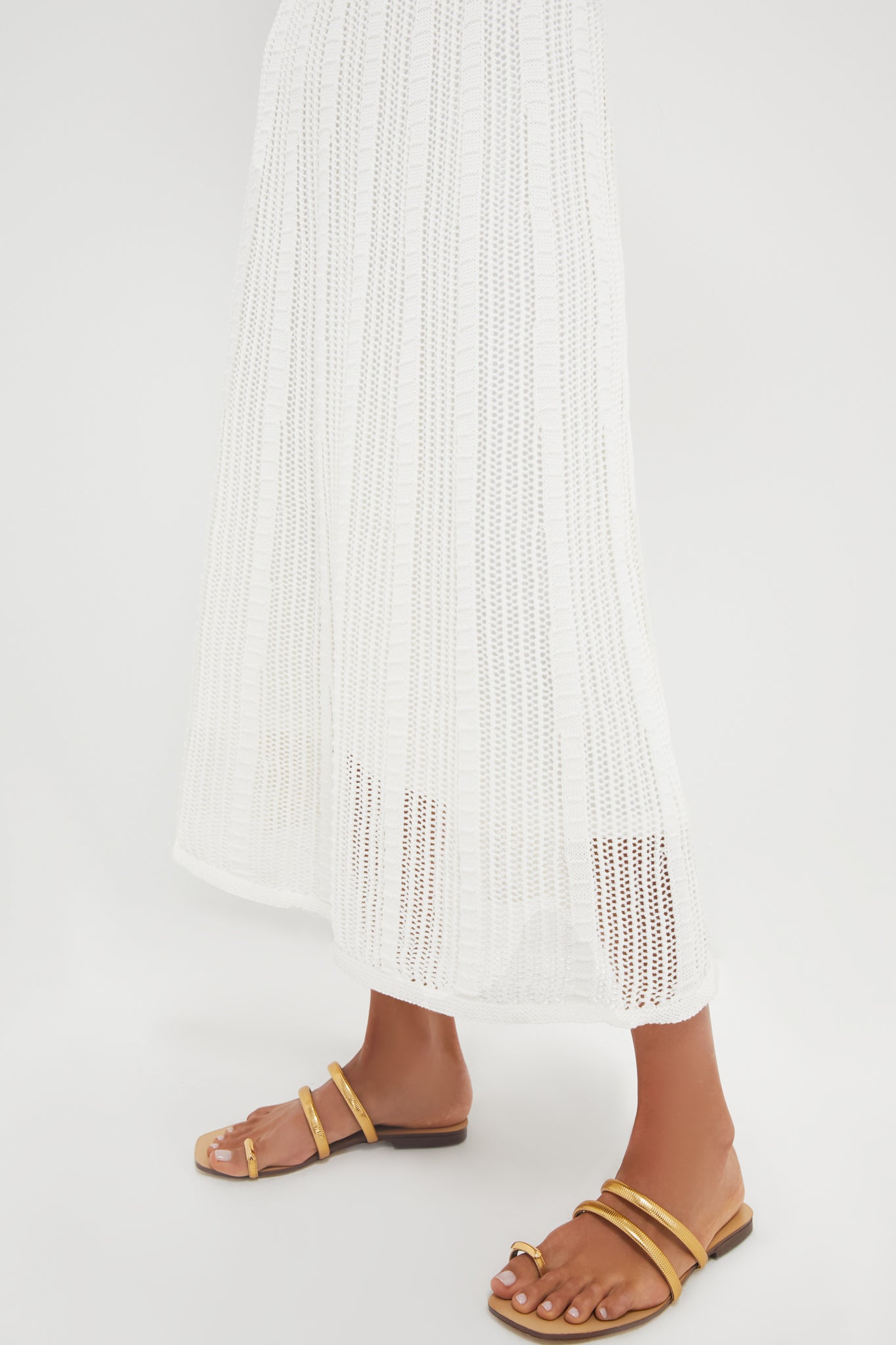 Ivory Knit Midi Dress-Get Girly