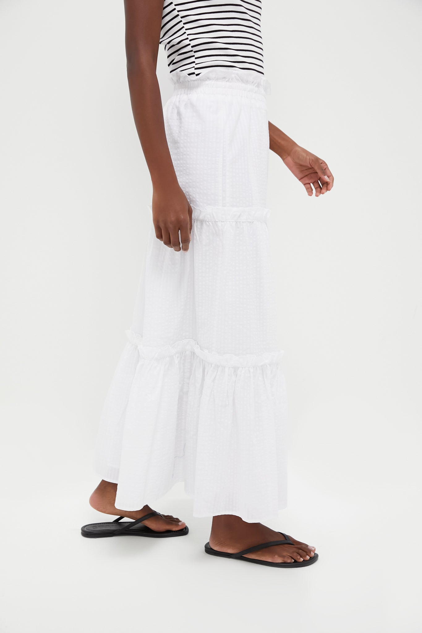 White Seersucker Prado Skirt-Get Girly
