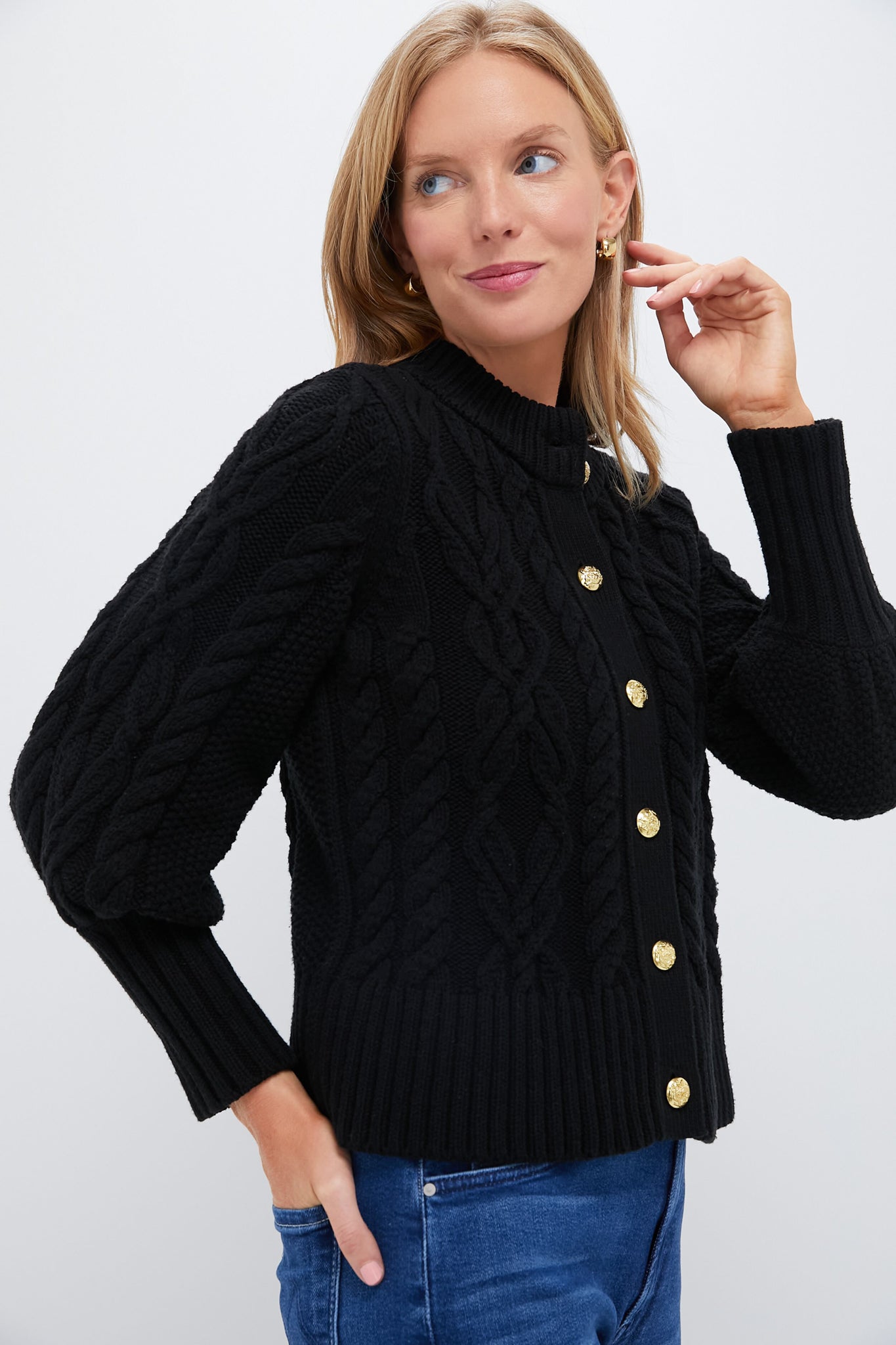 Black Cotton Colette Cardigan-Get Girly