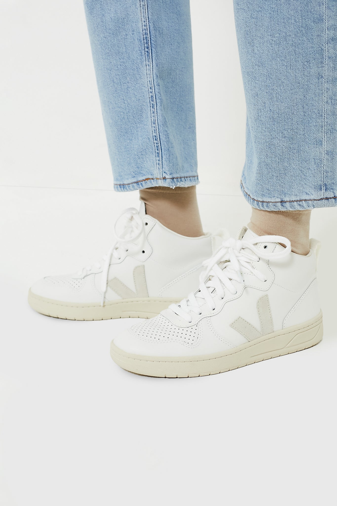 Extra-White Natural V-15 Sneakers-Get Girly