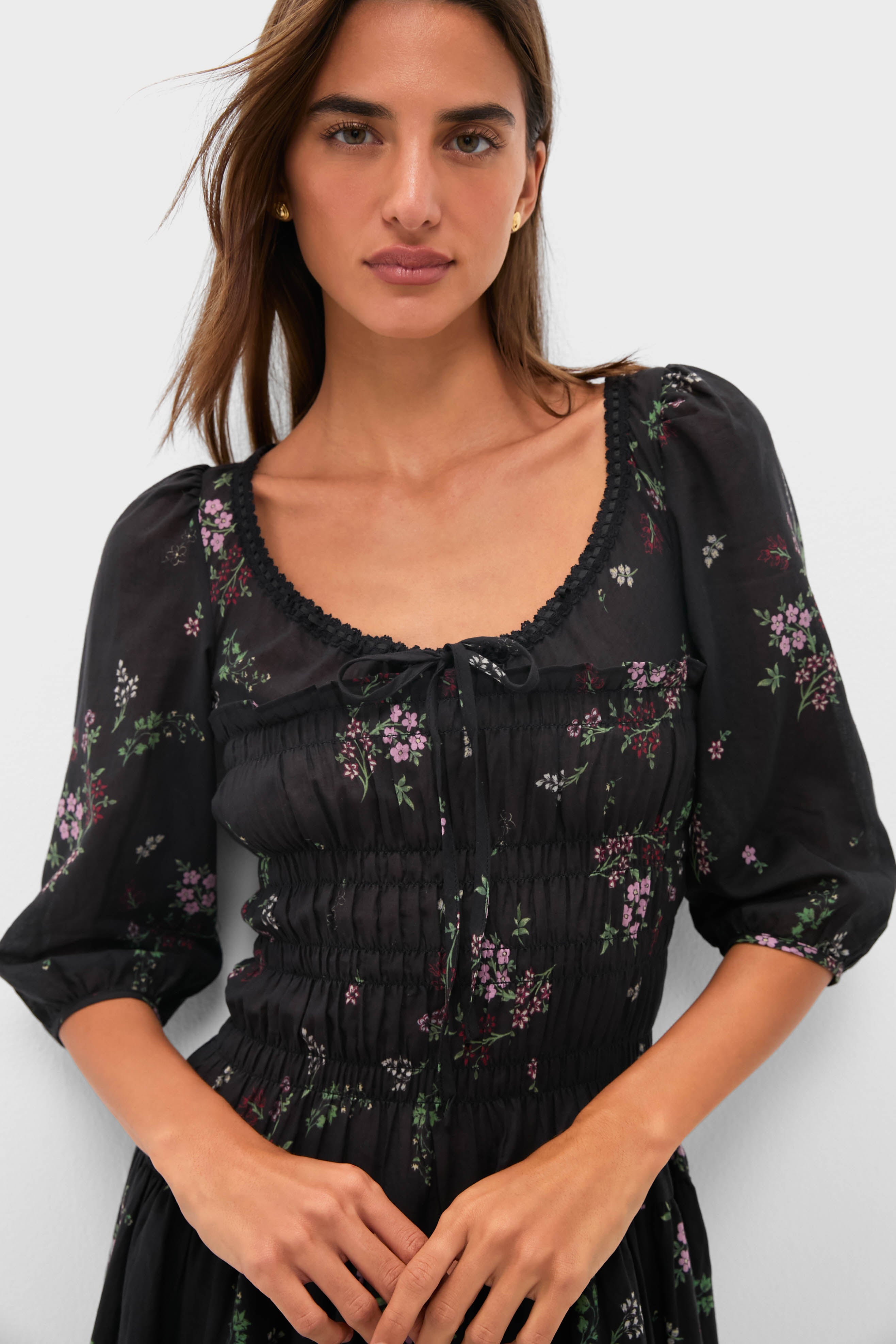 Wildflower Print Andrine Midi Dress-Get Girly