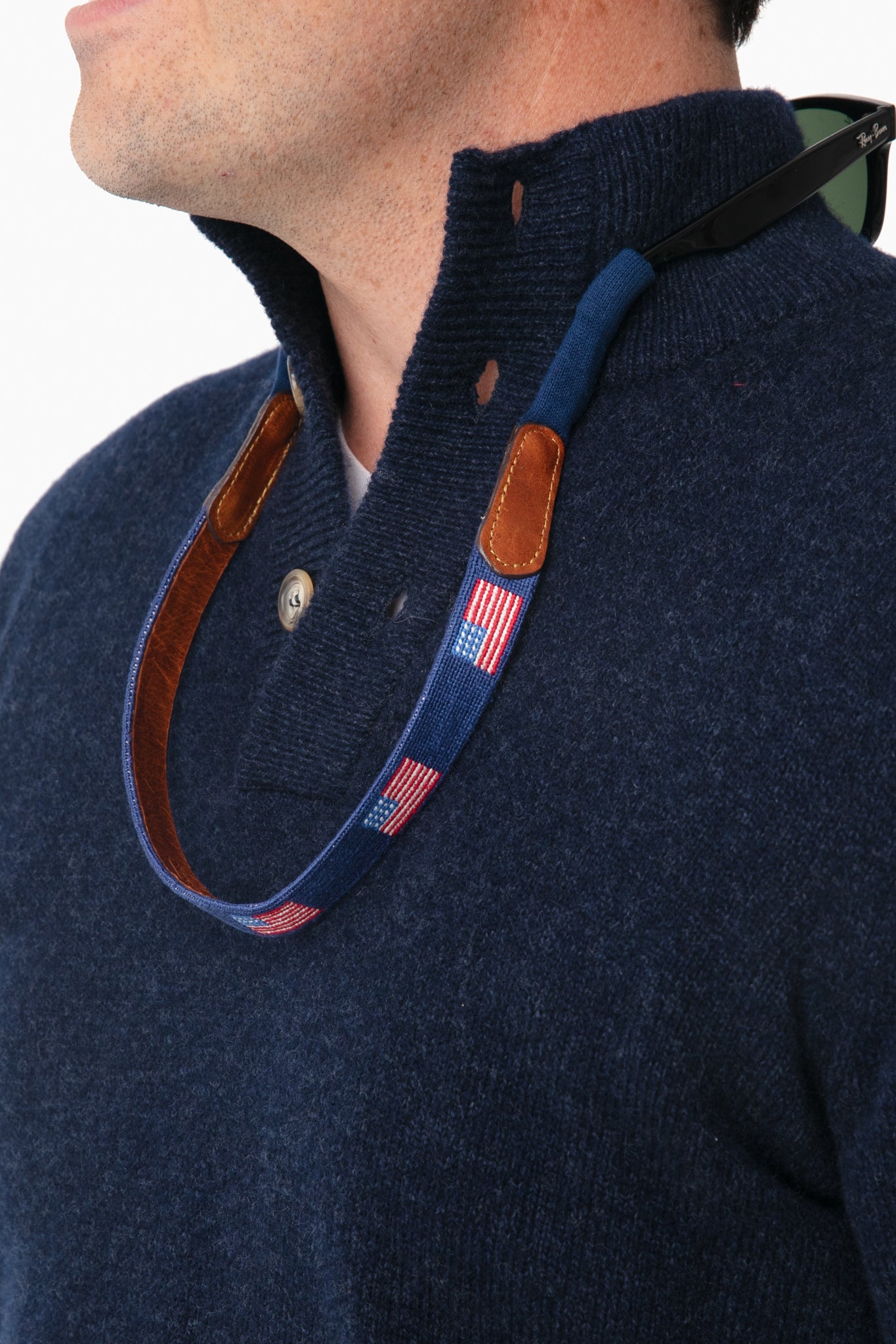 American Flag Needlepoint Sunglass Straps-Get Girly