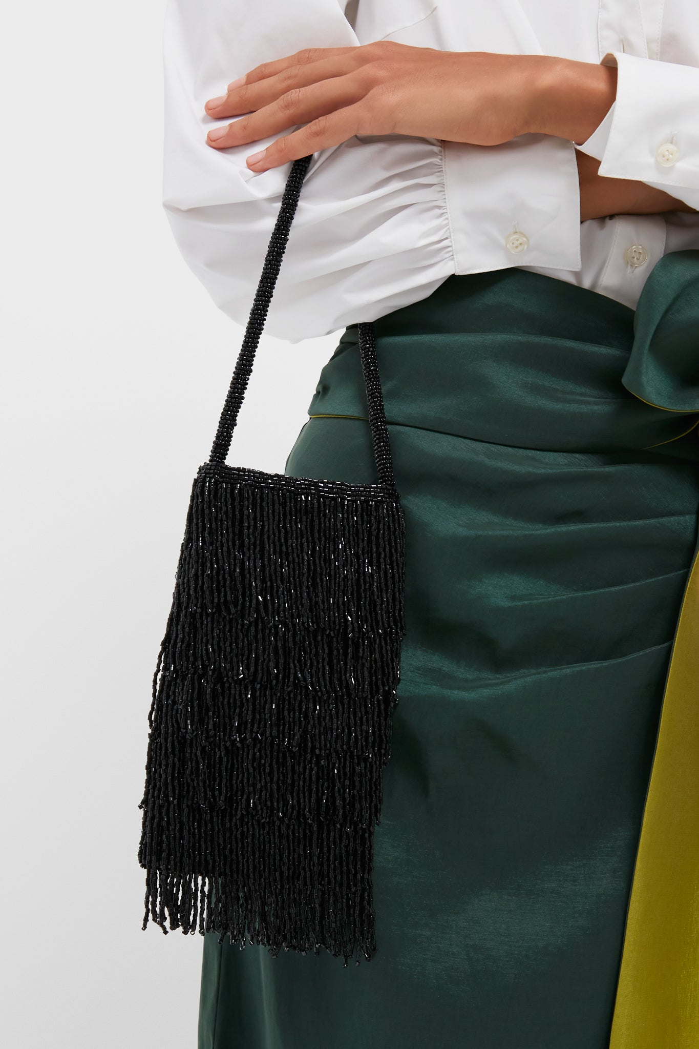 Black Beaded Josephine Mini Bag-Get Girly