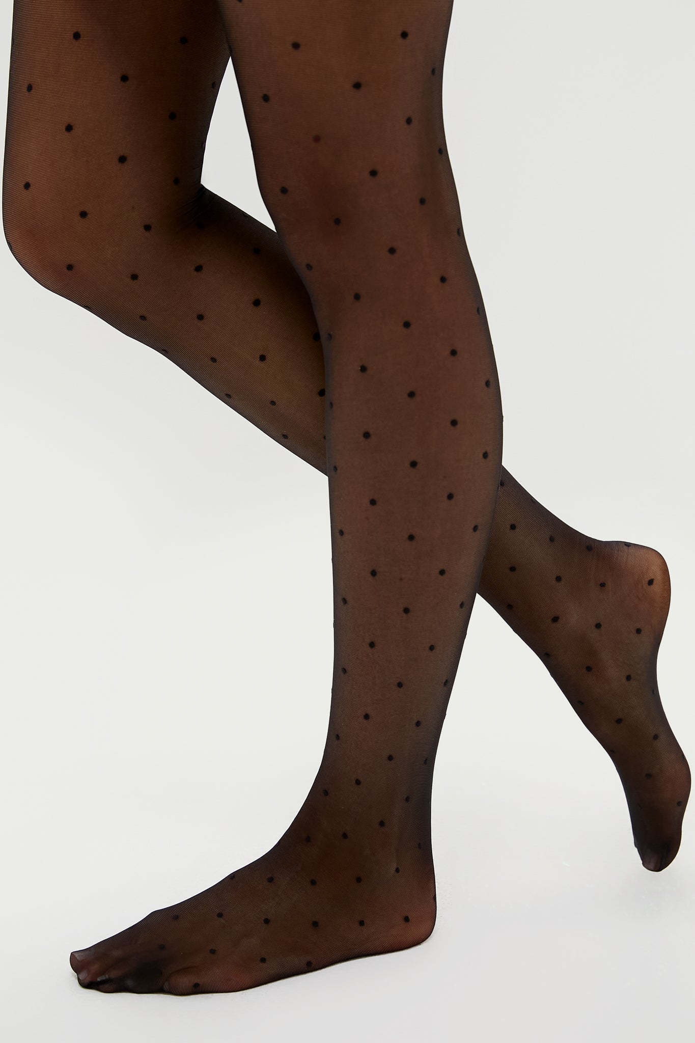 Black Sheer Polka Dot Tights-Get Girly
