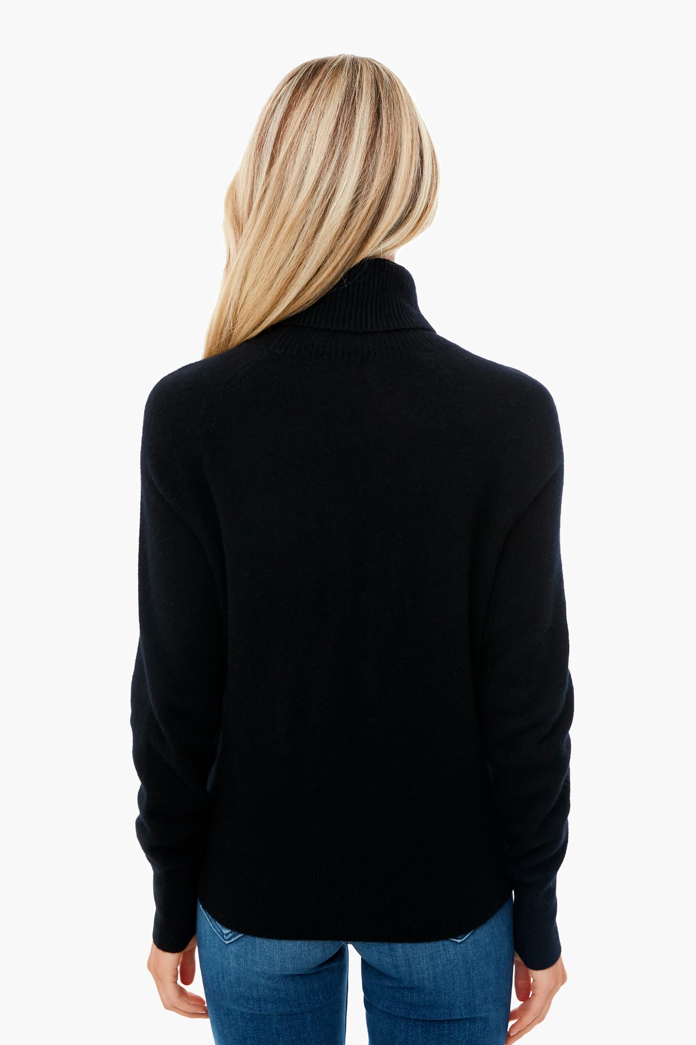 Black Ribbed Trim Turtleneck-Get Girly