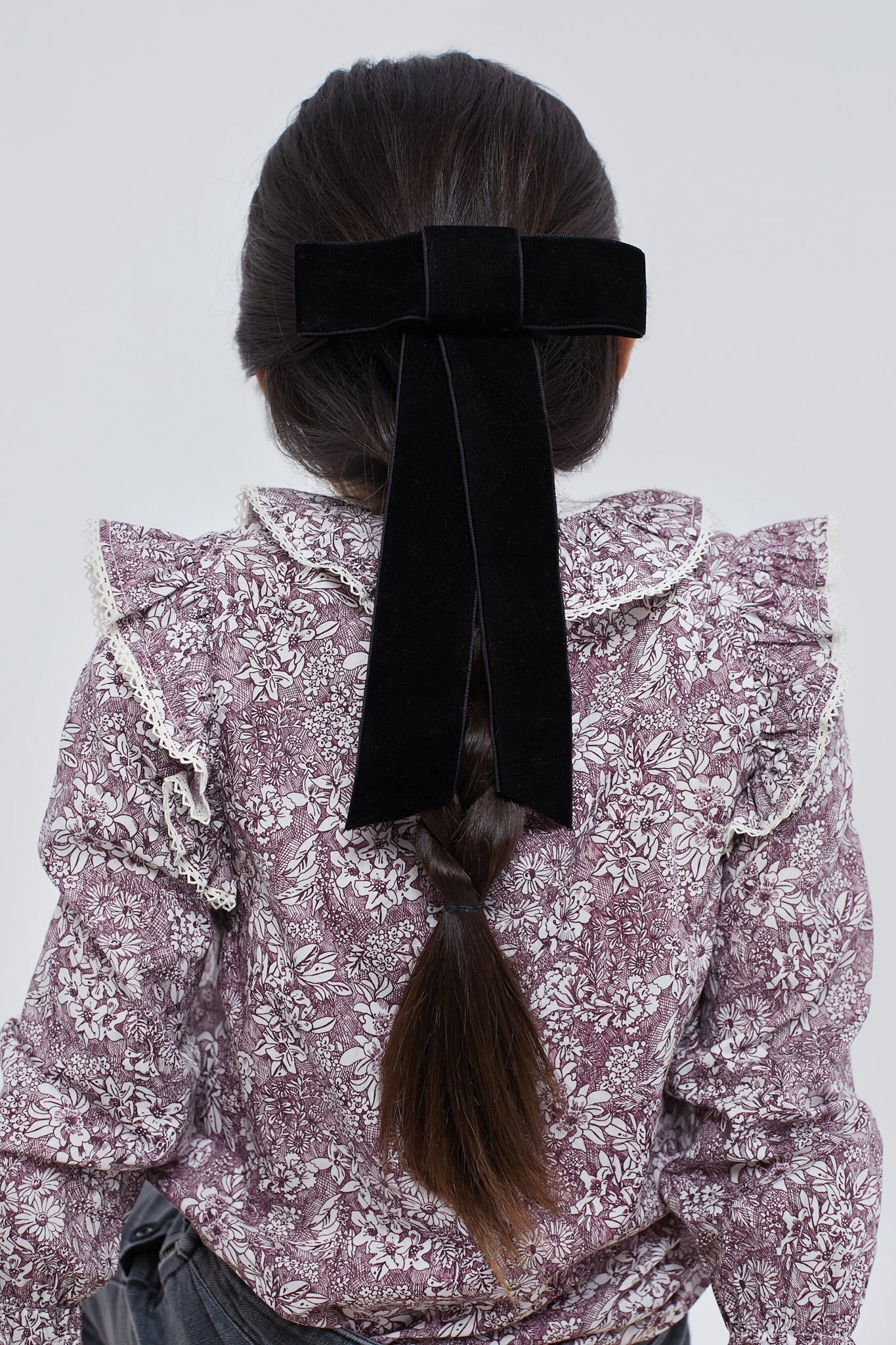 Black Velvet Big Ribbon Girl Bow-Get Girly