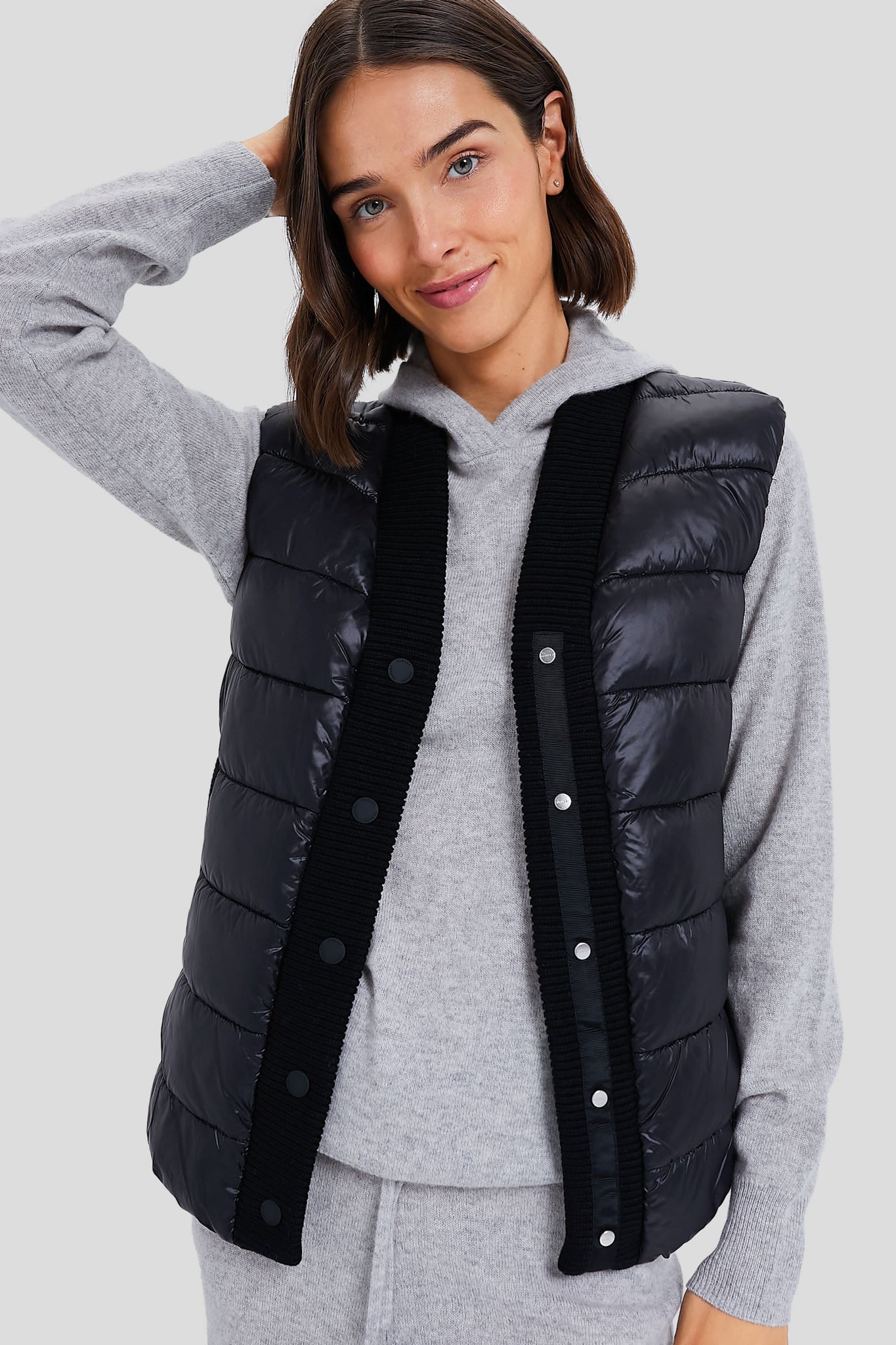 Black Colwyn Combo Boxy Gilet-Get Girly