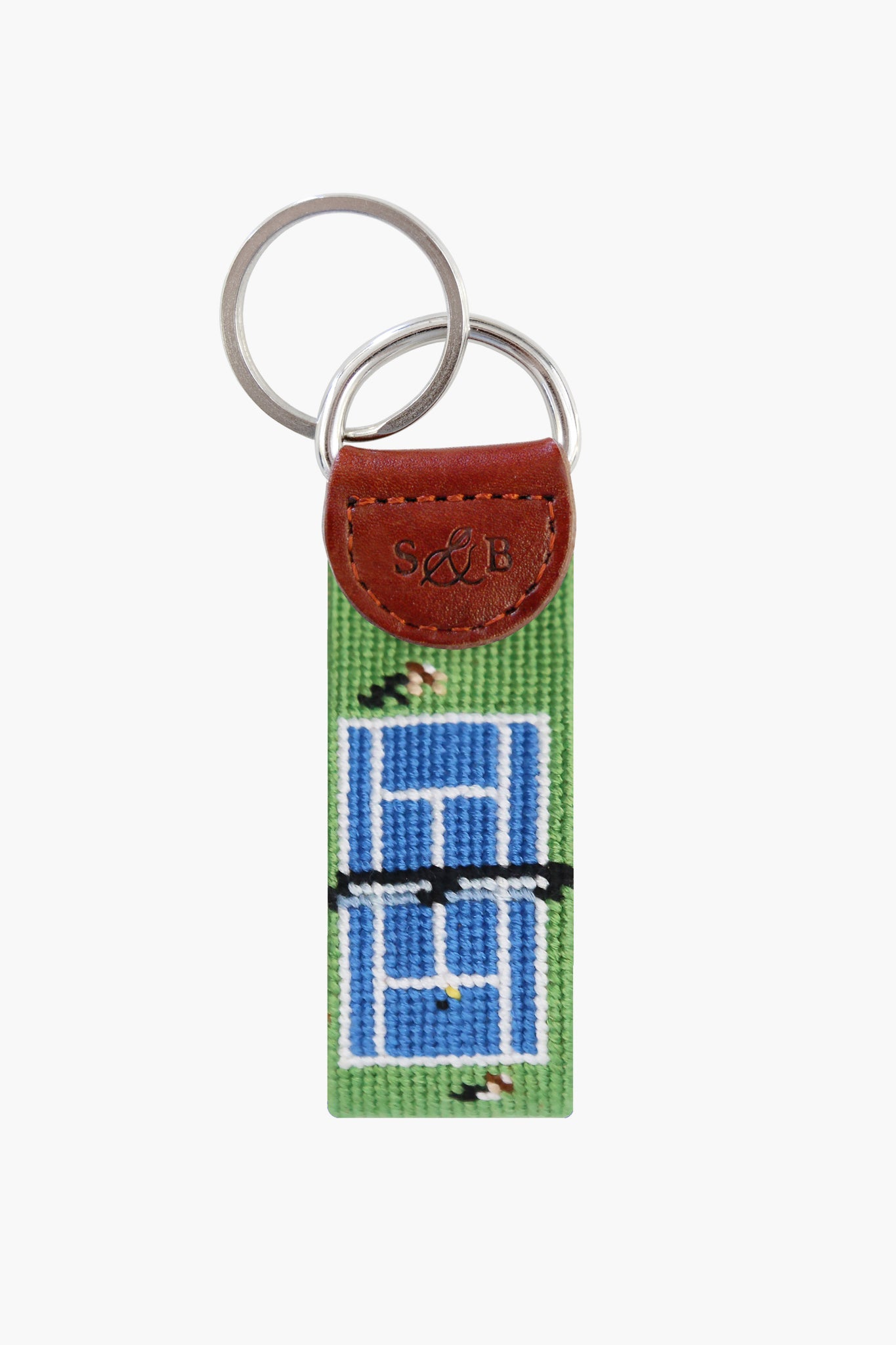 Tennis Overhead Needlepoint Key Fob-Get Girly