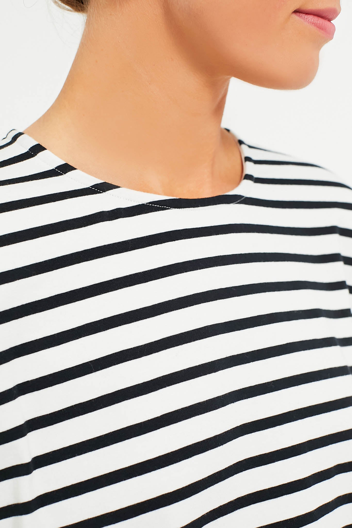 Black and White Stripe Kayne Tee-Get Girly