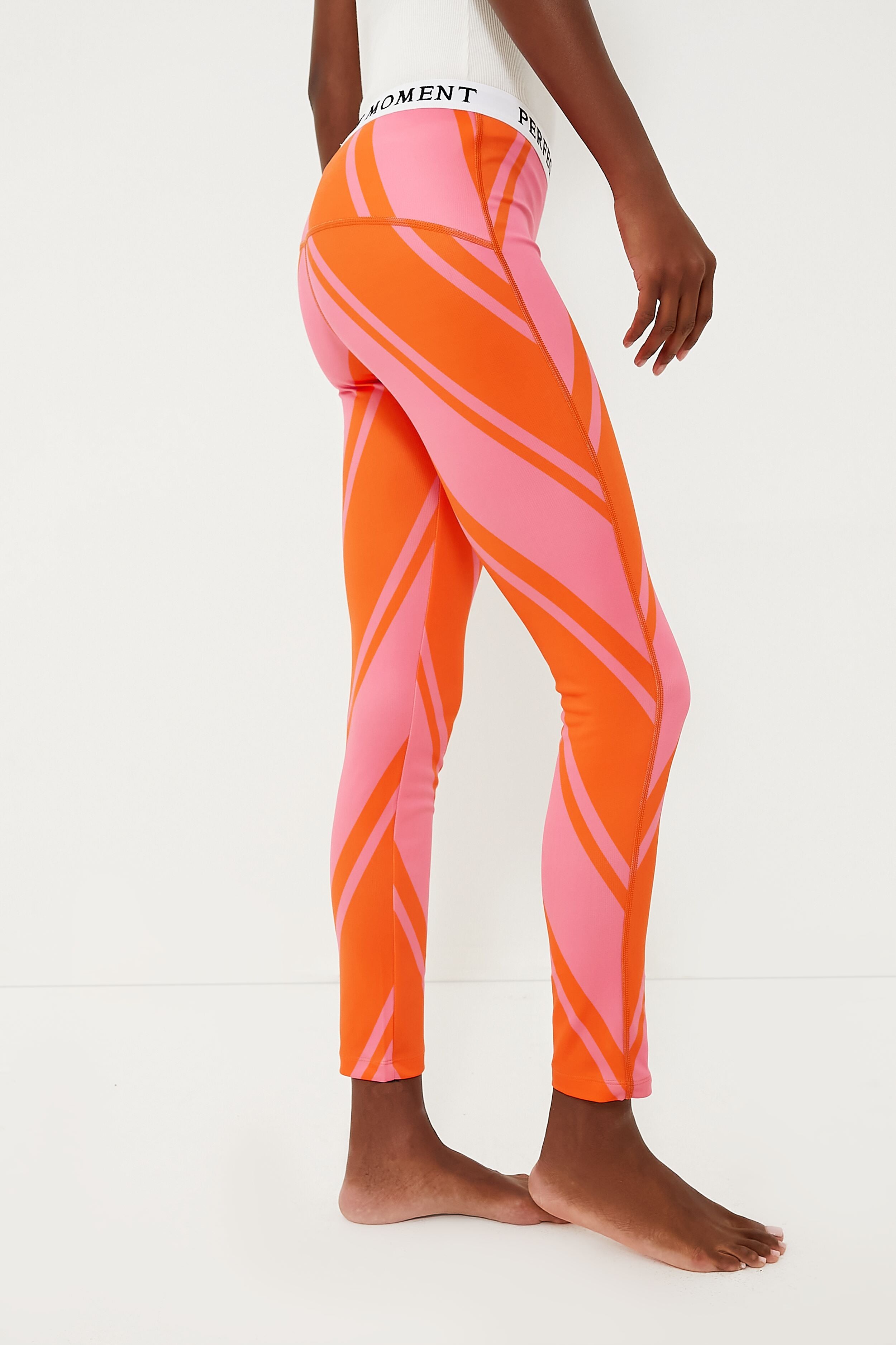 Azalea Pink and Orange Chevron Print Thermal Pant-Get Girly