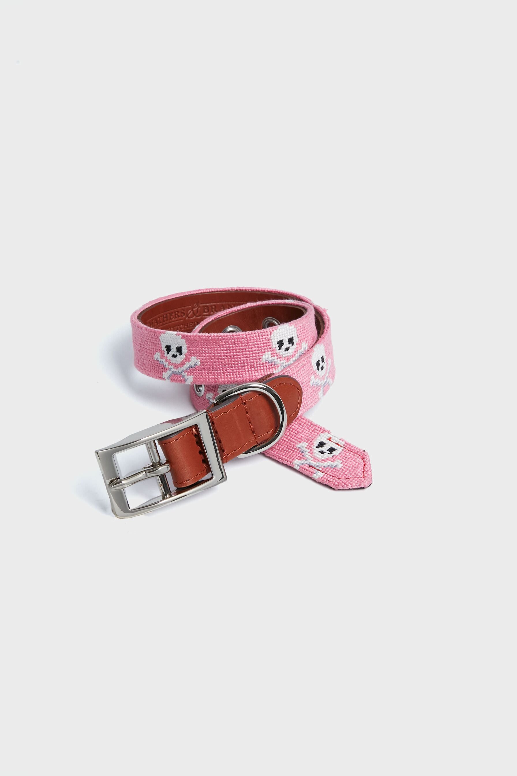 Jolly Roger Needlepoint Dog Collar-Get Girly