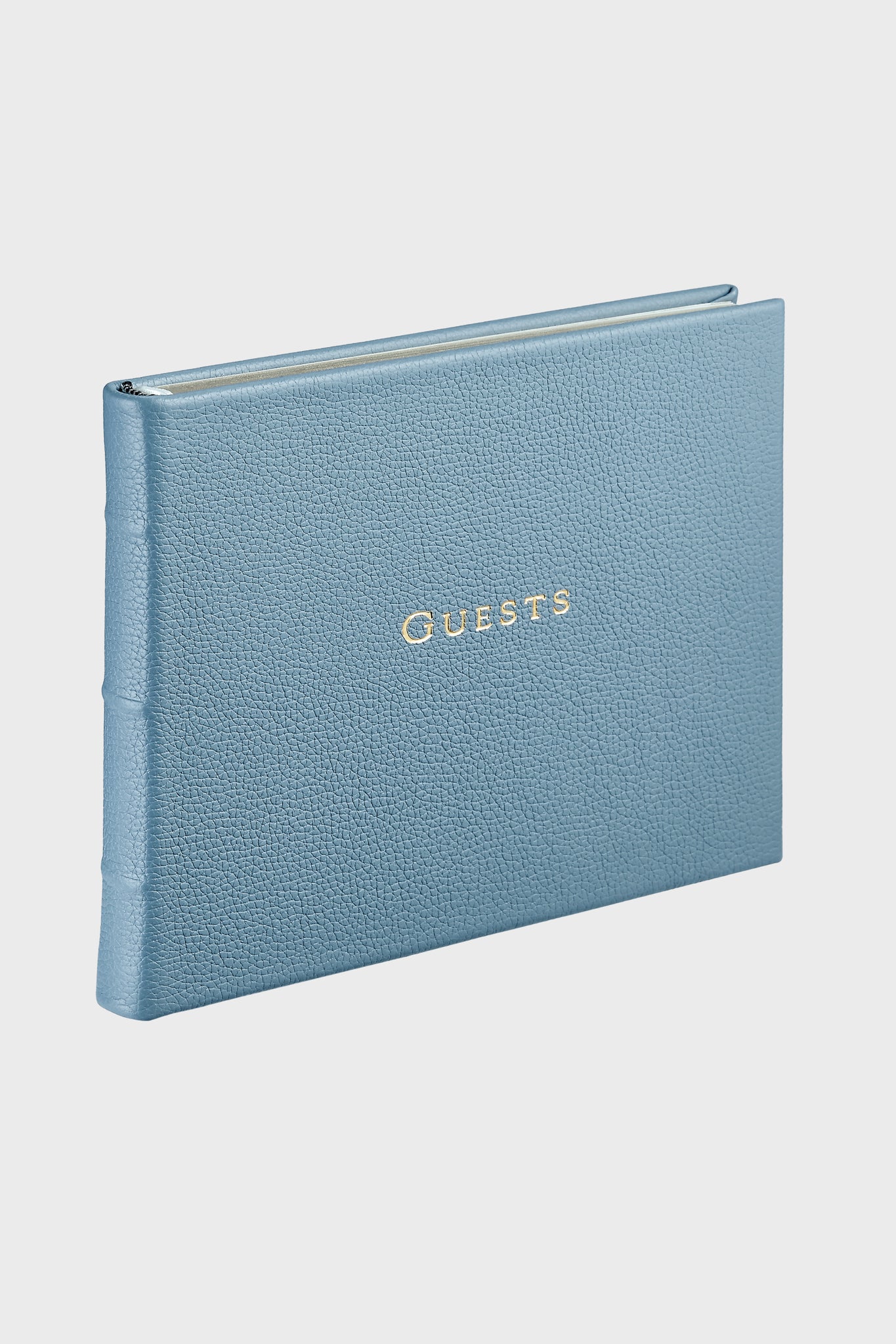 Slate Blue Pebble Grain Guest Book-Get Girly