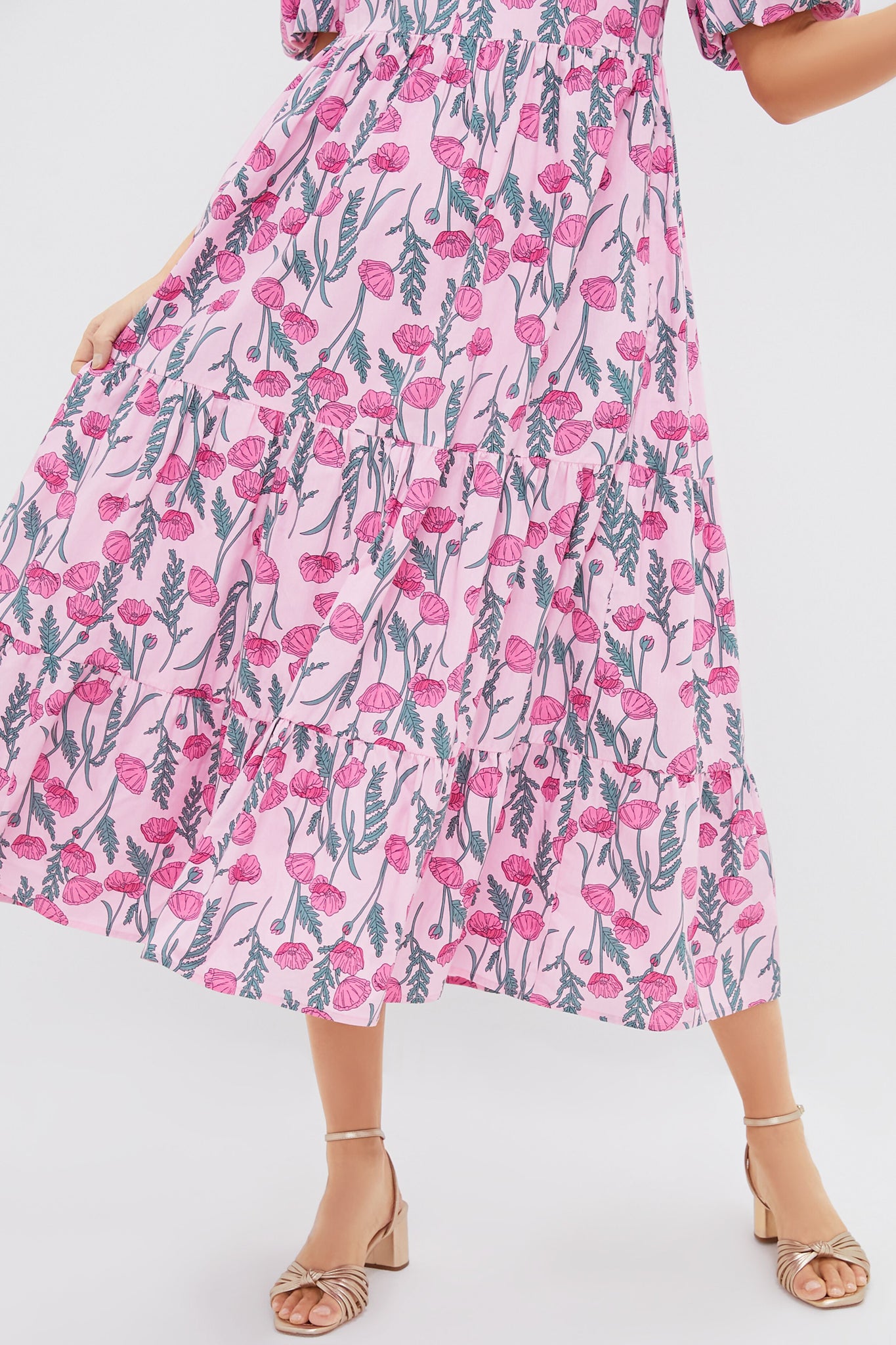 Pink Amaryllis Floral Cisco Maxi Dress-Get Girly