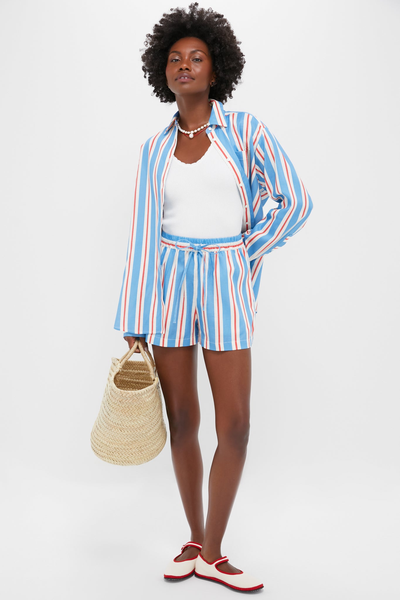 Americana Stripe Charlie Shorts-Get Girly