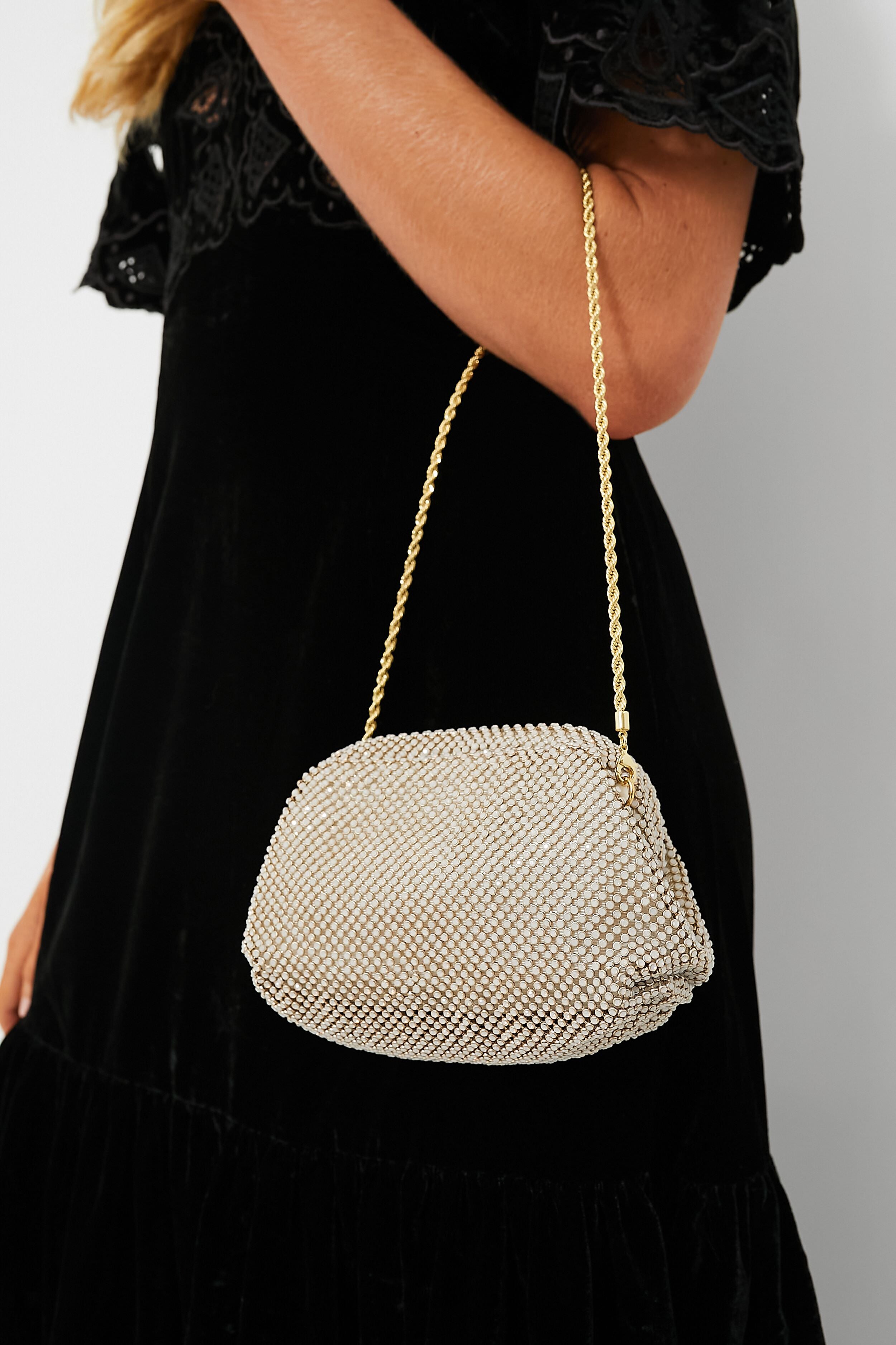 White Opal Diamante Doris Micro Clutch-Get Girly