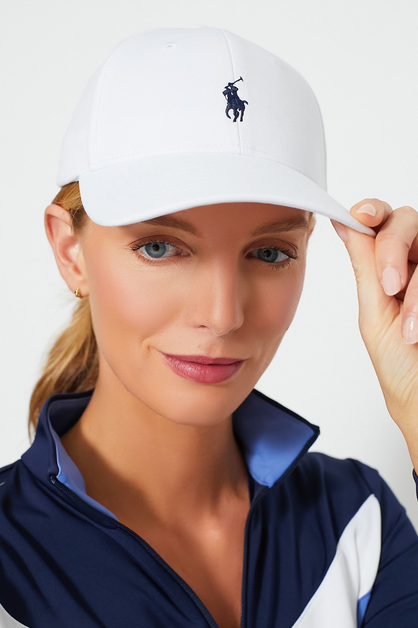 White Twill Polo Player Cap-Get Girly