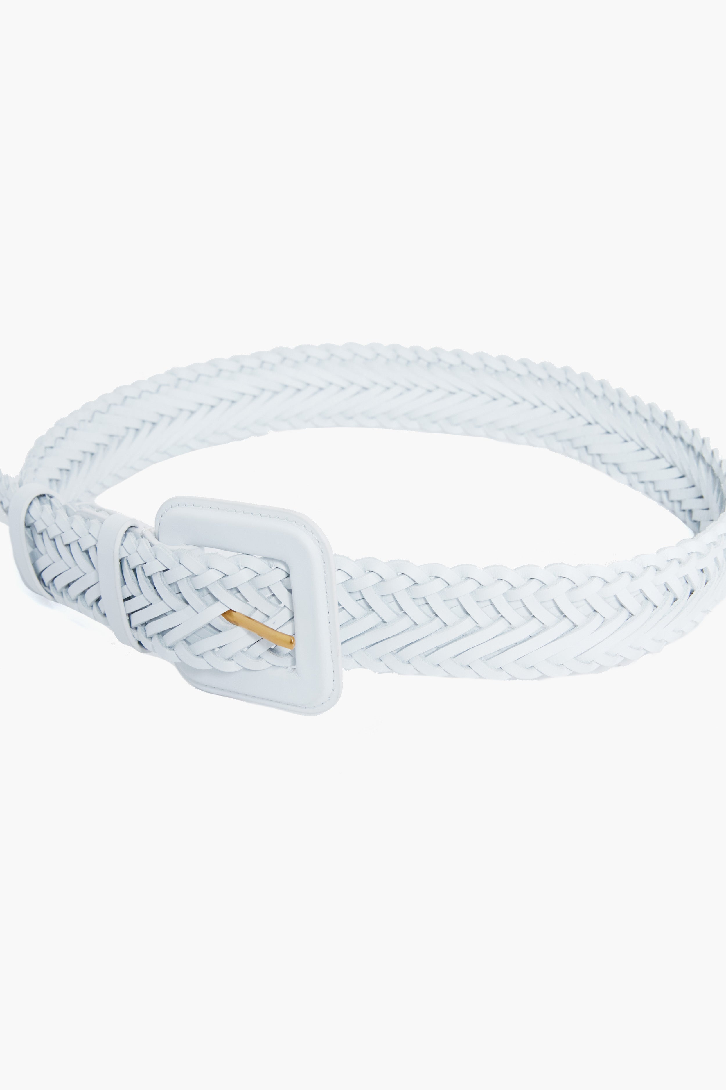 White Vachetta Oliver Thin Woven Leather Belt-Get Girly