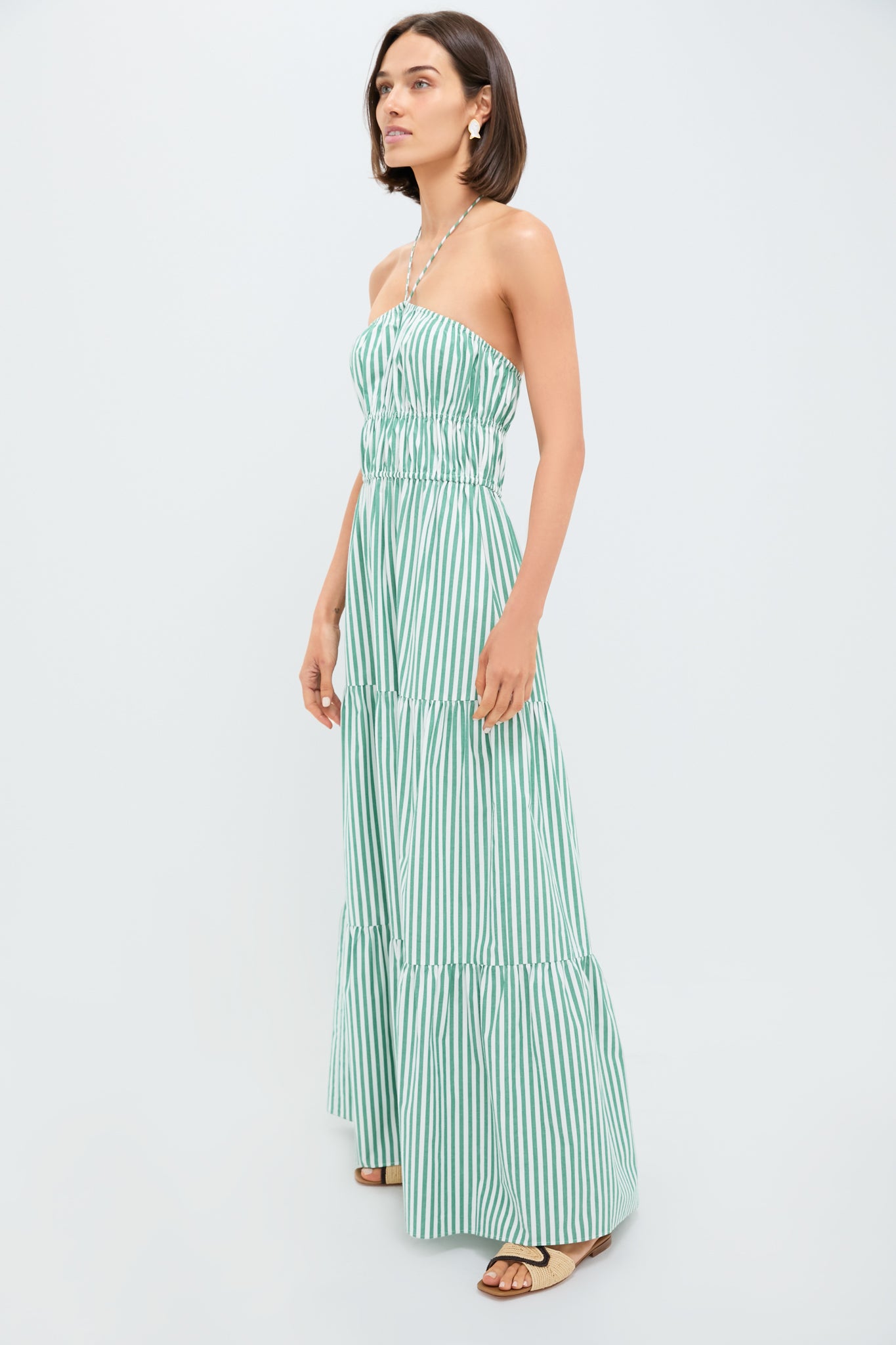 Tennis Green Striped Jodie Dress-Get Girly