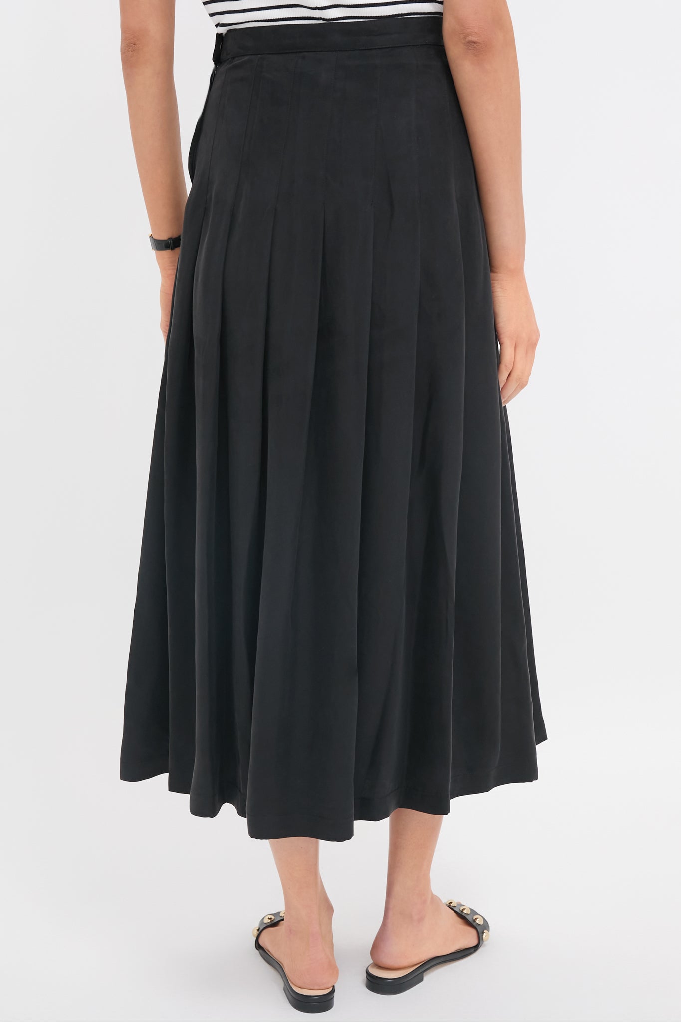 Black Atelier Pleated Maxi Skirt-Get Girly