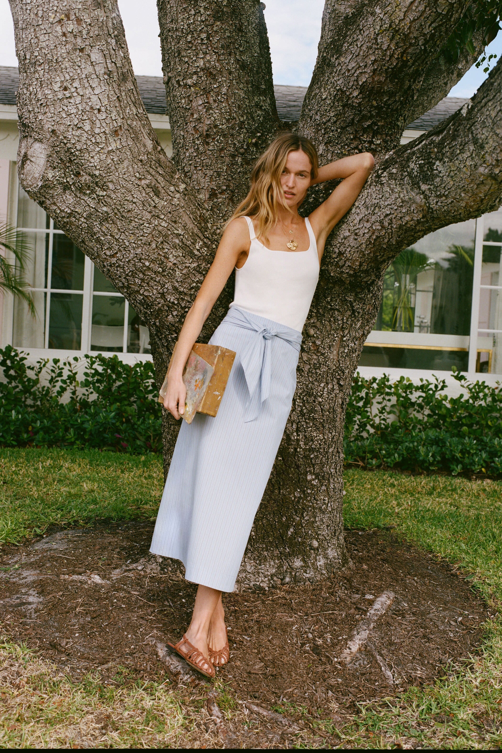 White Alba Compression Tank-Get Girly