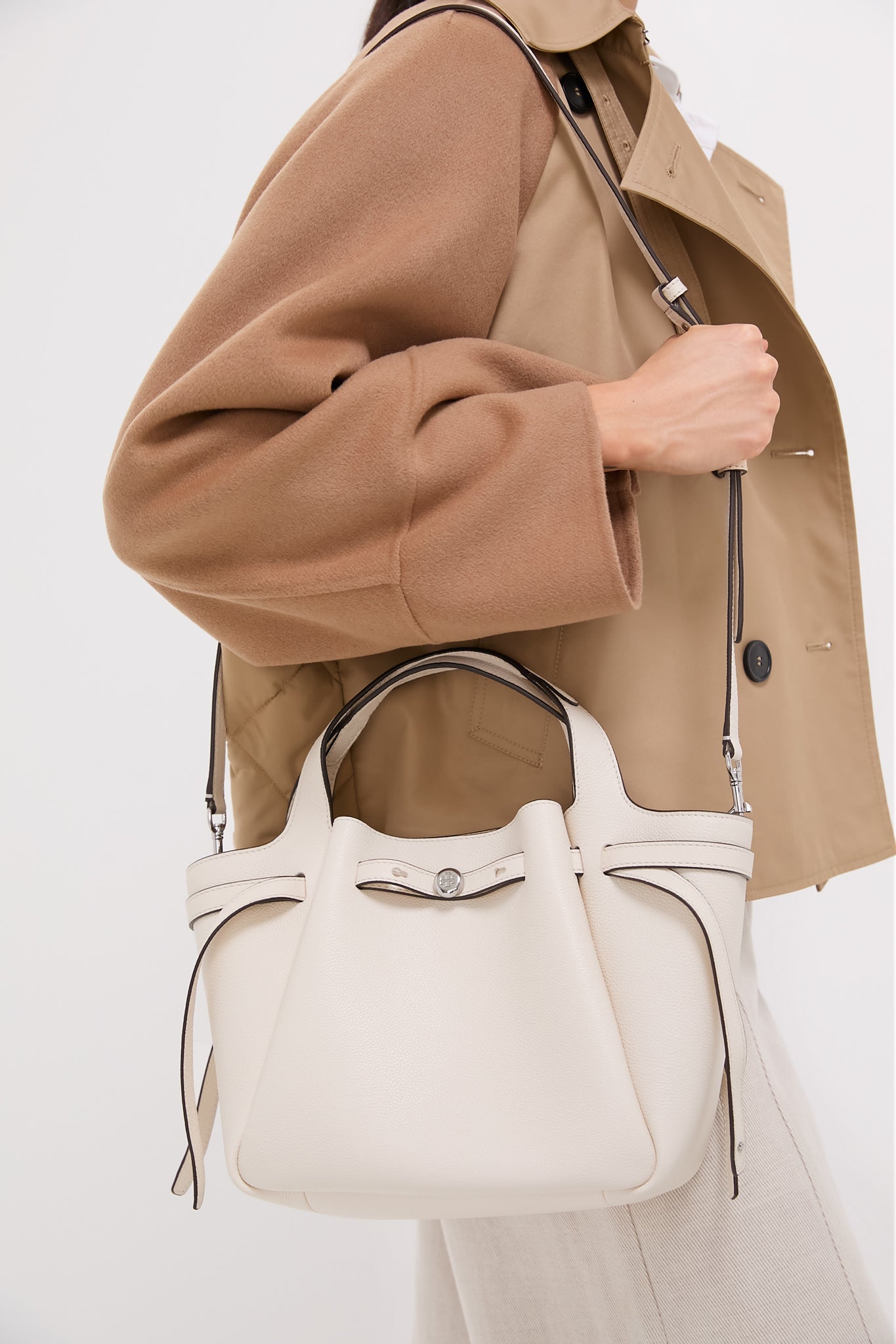 Light Cream Romy Pebbled Satchel-Get Girly