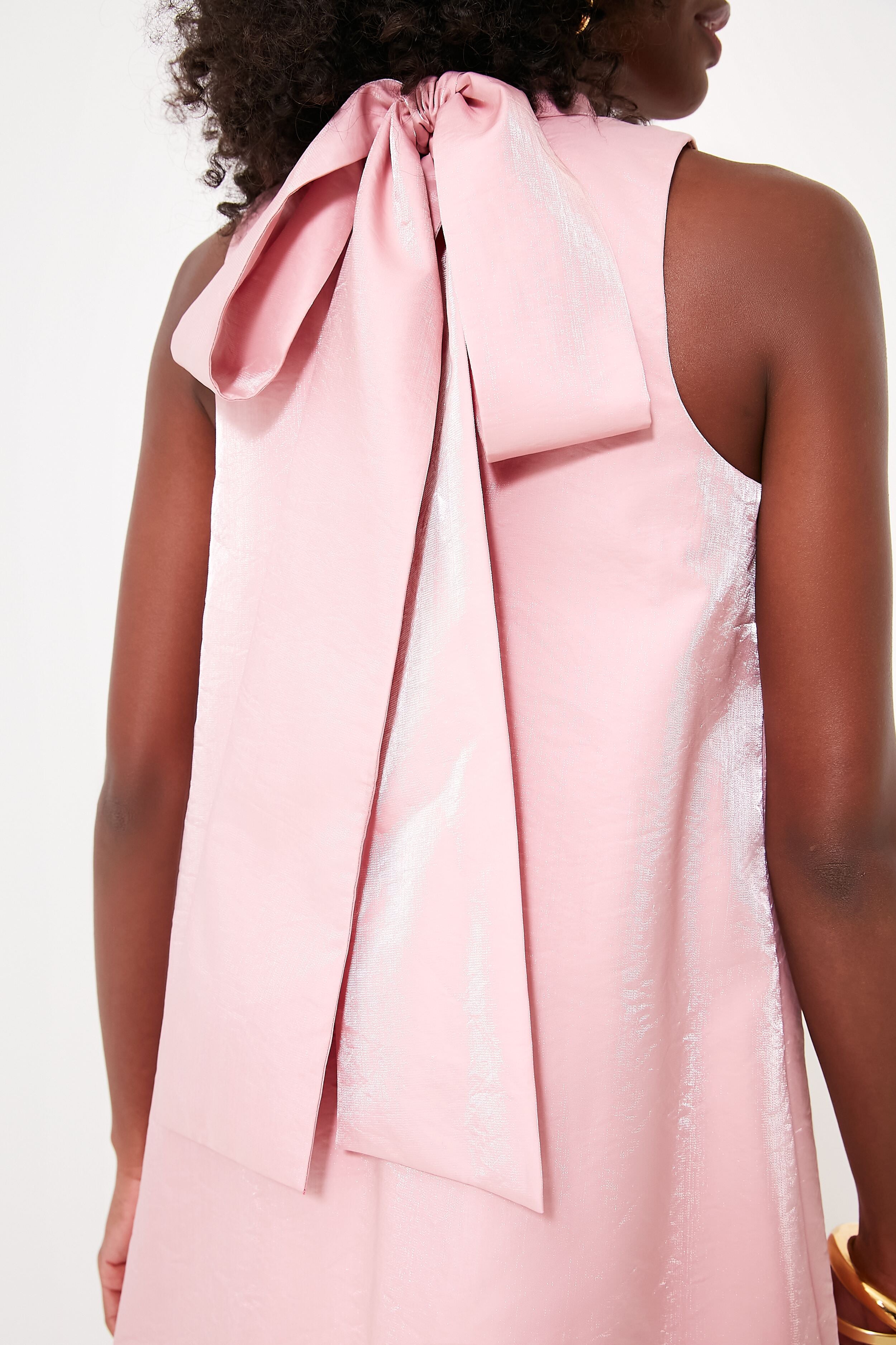 Pink Bobbi Mini Dress with Bow-Get Girly