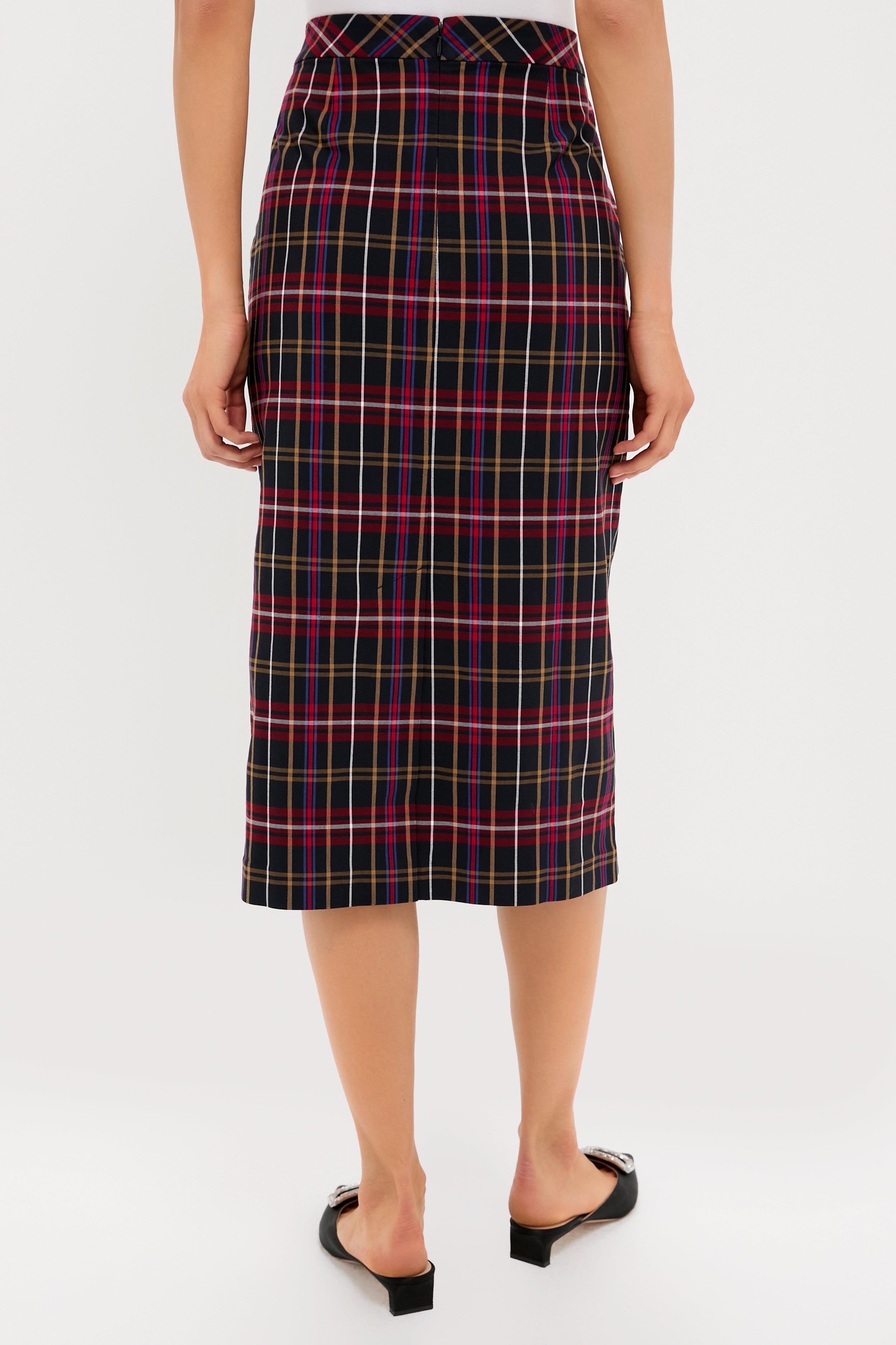 Baroque Tartan Gwyneth Midi Skirt-Get Girly