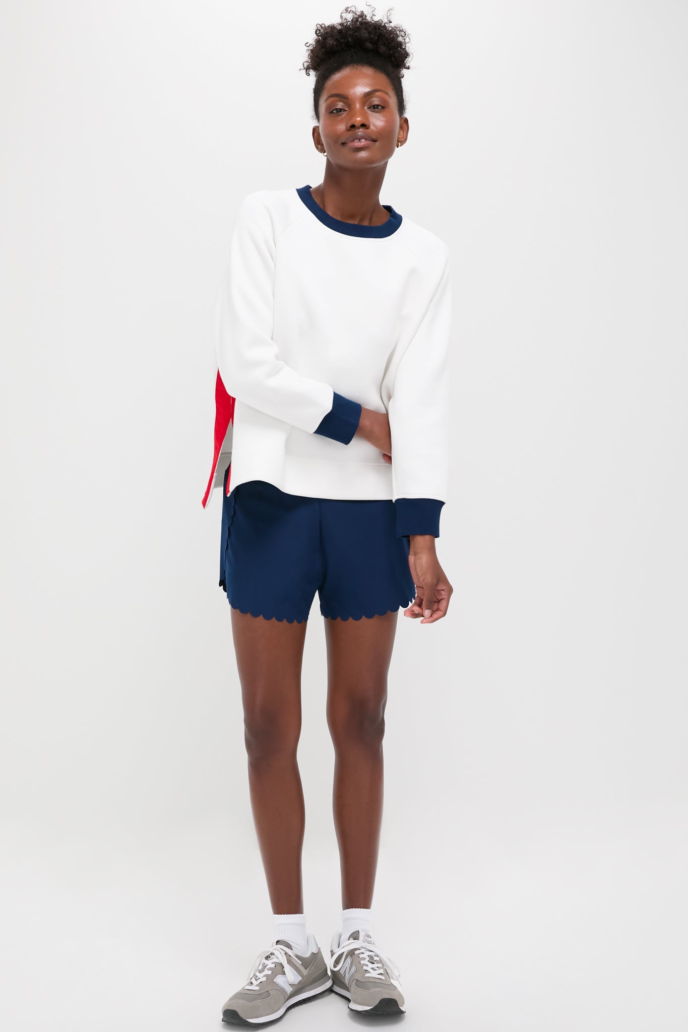 Navy Scallop Performance Jersey Marisa Short-Get Girly