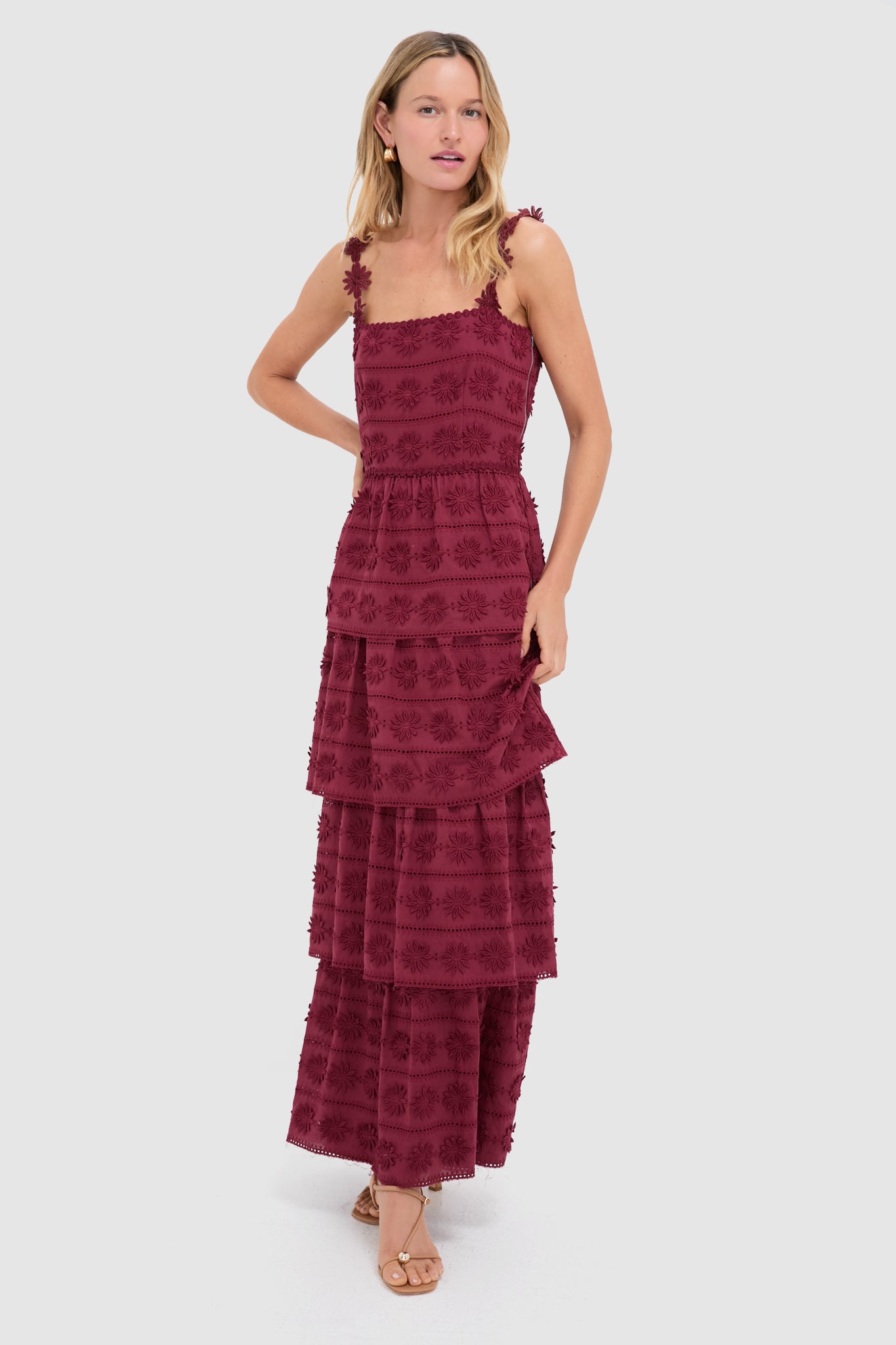 Wine Krystie Maxi Dress-Get Girly