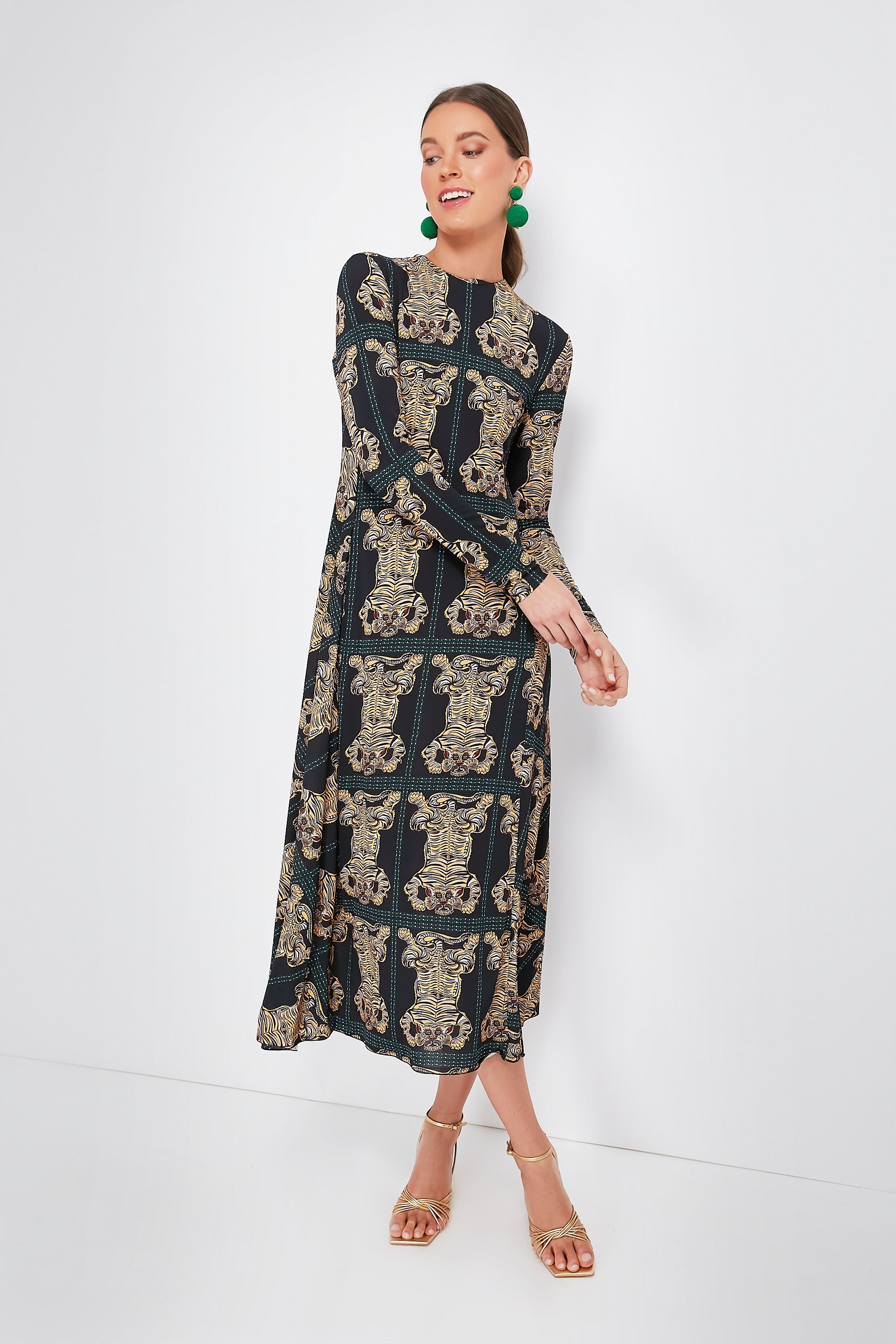 Tiger Tiles Black Drifter Dress-Get Girly