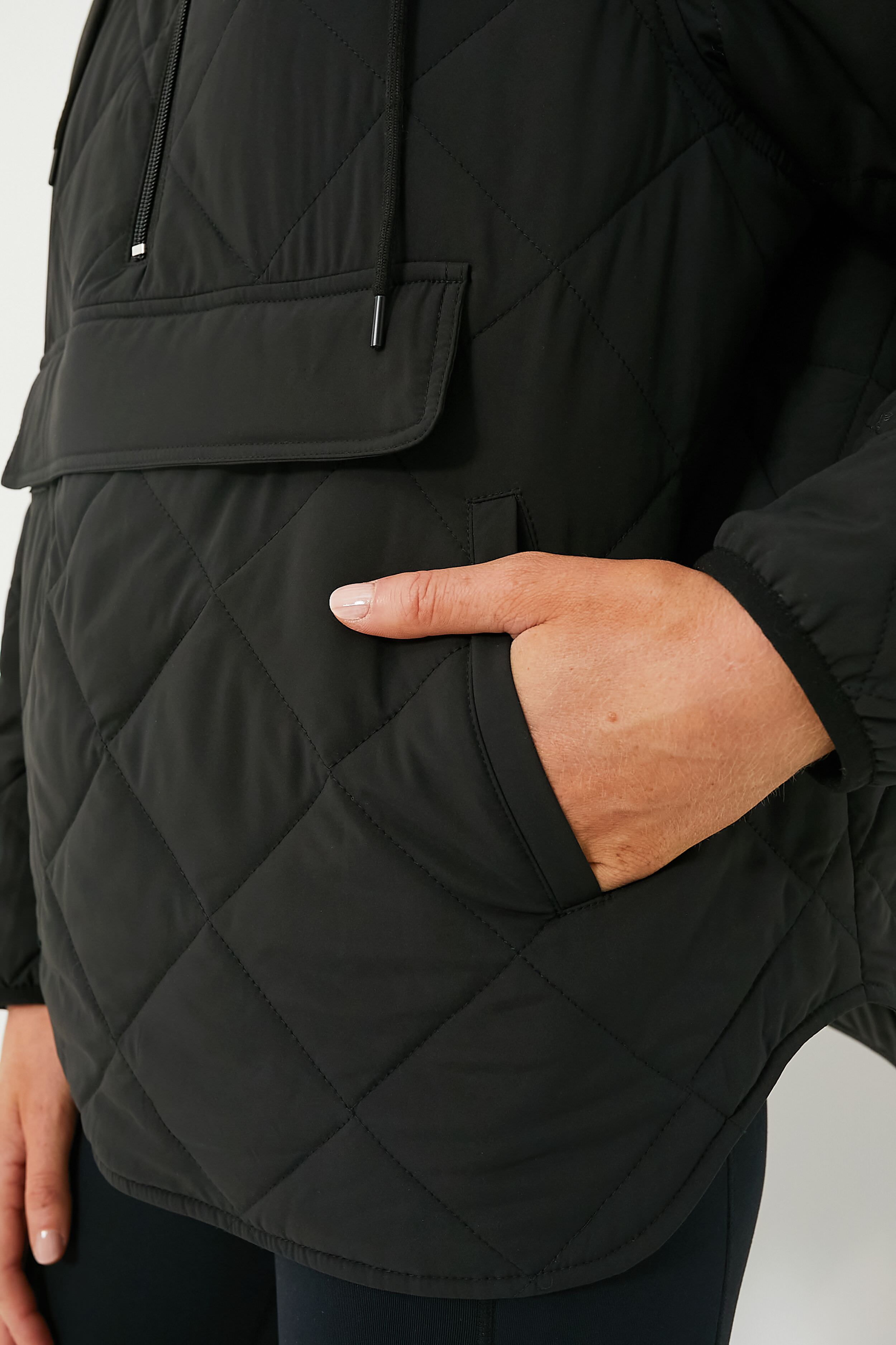 Black Quilted Bennett Pullover-Get Girly