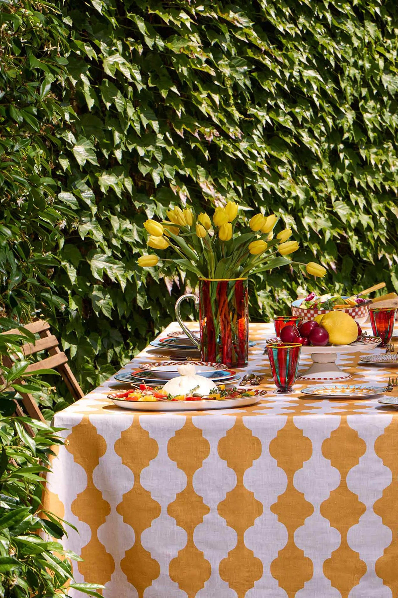 Yellow Plaza Medium Tablecloth (180x120)-Get Girly