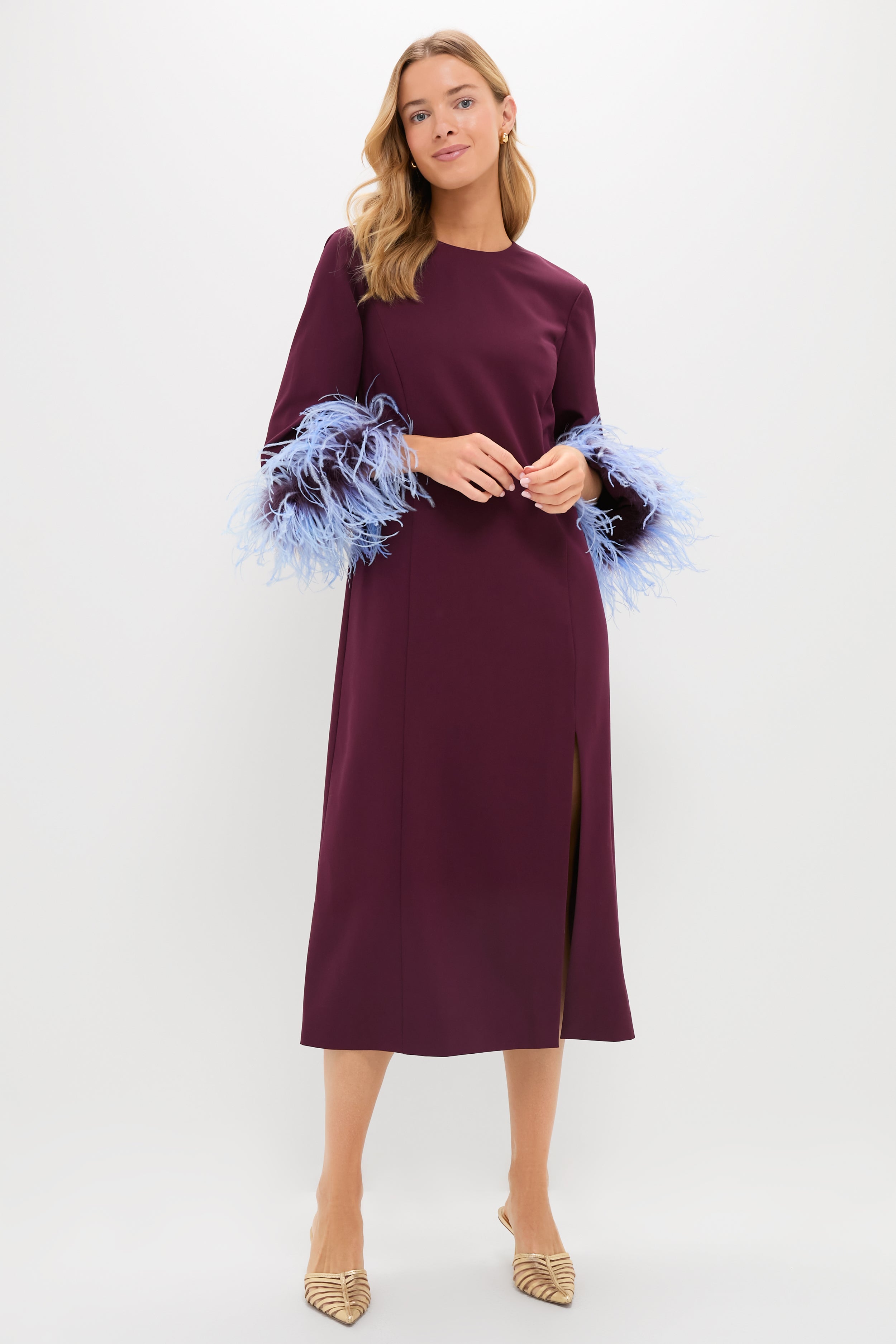 Winetasting Feather Eleanor Dress-Get Girly