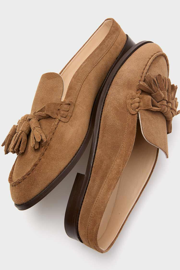 Camel Suede Mara Loafers-Get Girly