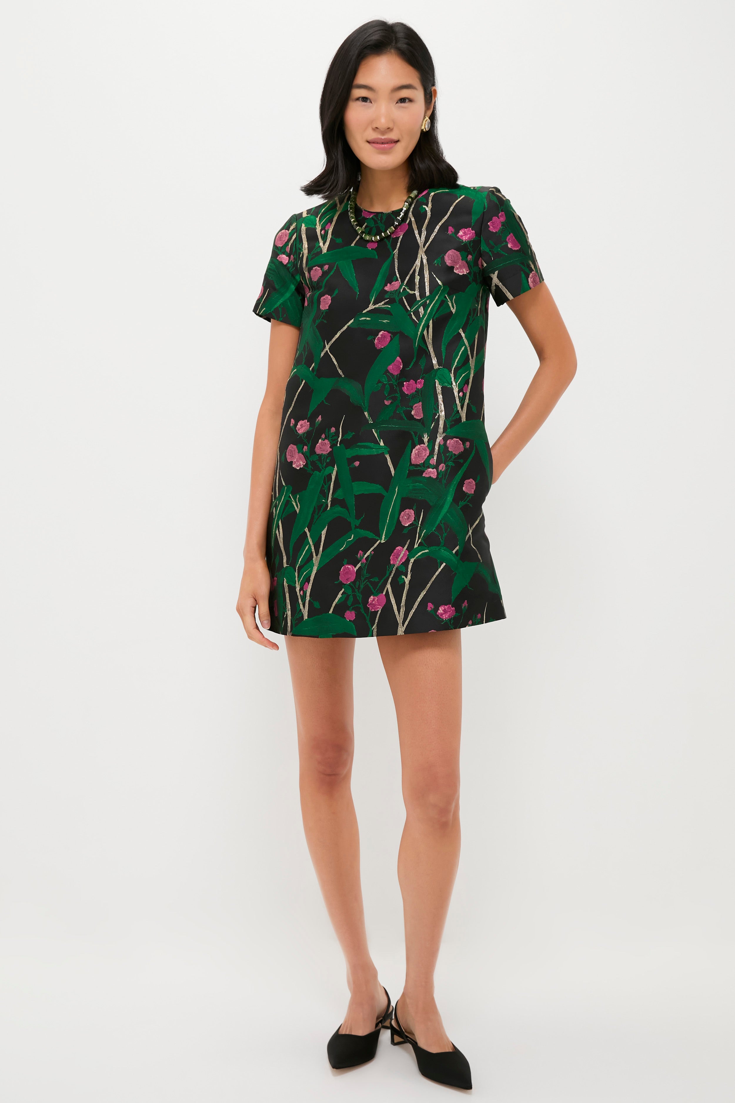 Bamboo Jacqaurd Mini Swing Dress-Get Girly