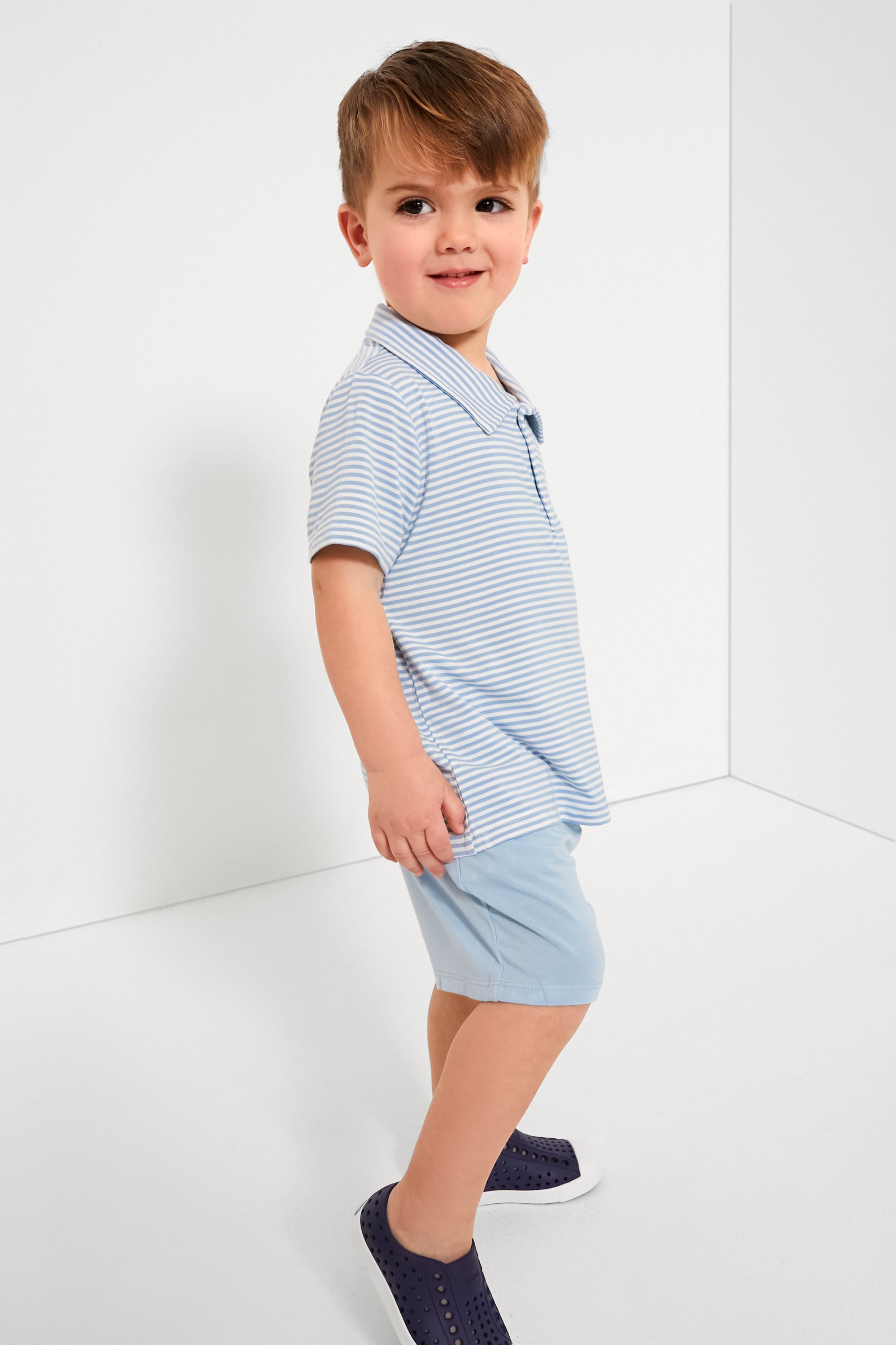 Blue Stripe Golf Polo Shirt and Short Set-Get Girly