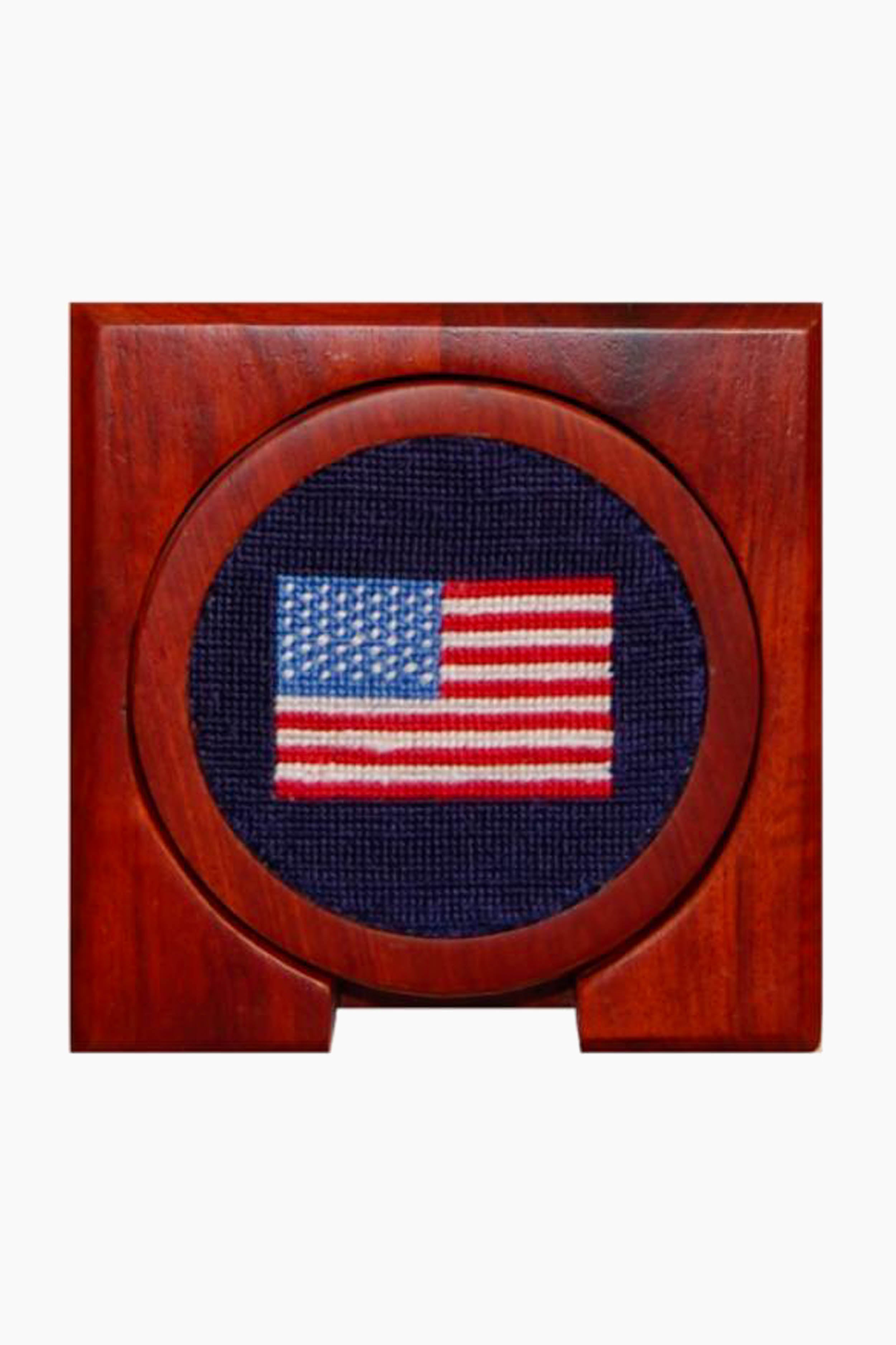 American Flag Needlepoint Coaster Set-Get Girly