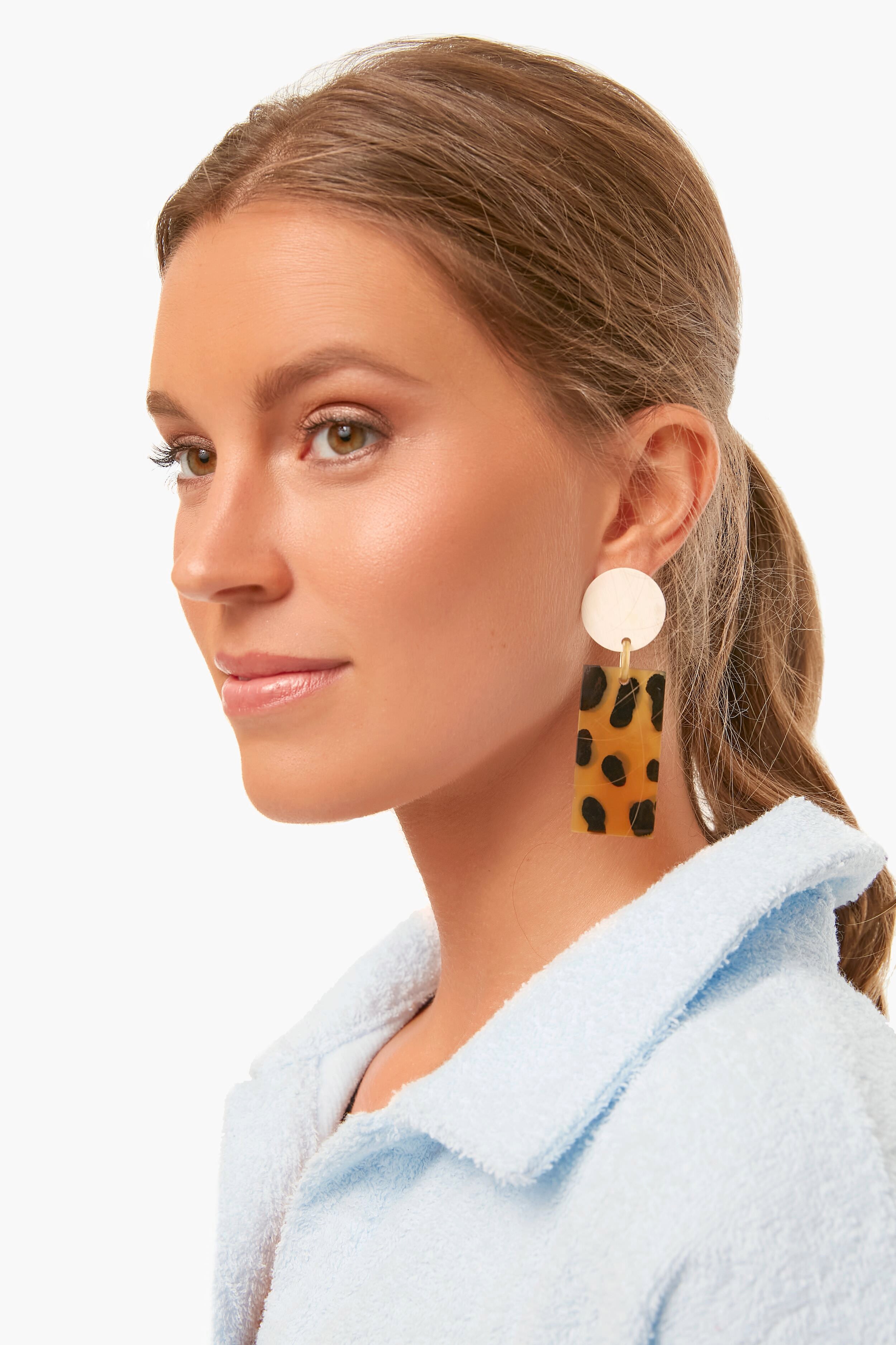 Tortoise Cabana Earrings-Get Girly