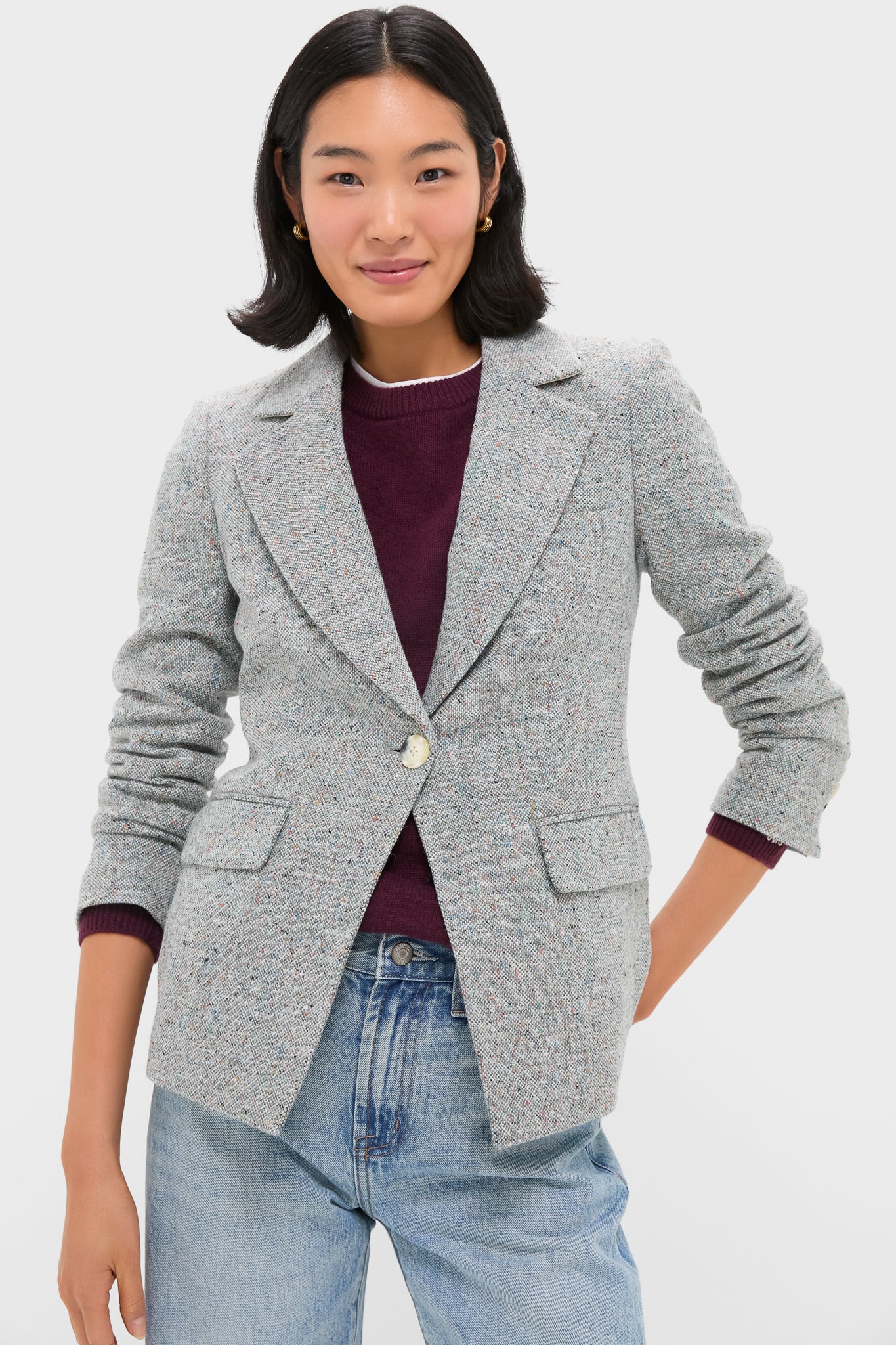 Antique Blue Melange Healy Dickey Jacket-Get Girly