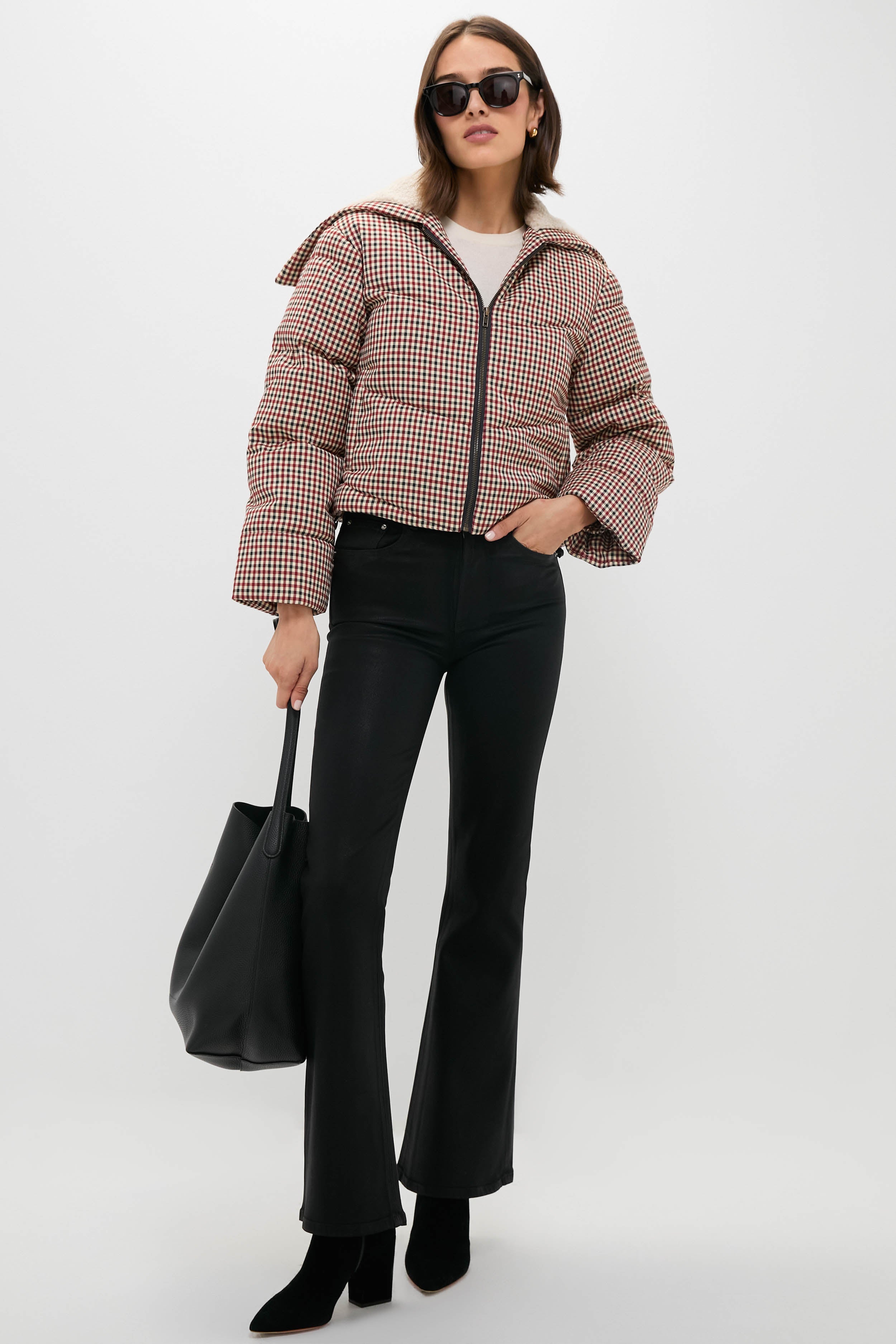 Black Coated High Rise Gigi Skinny Flare-Get Girly