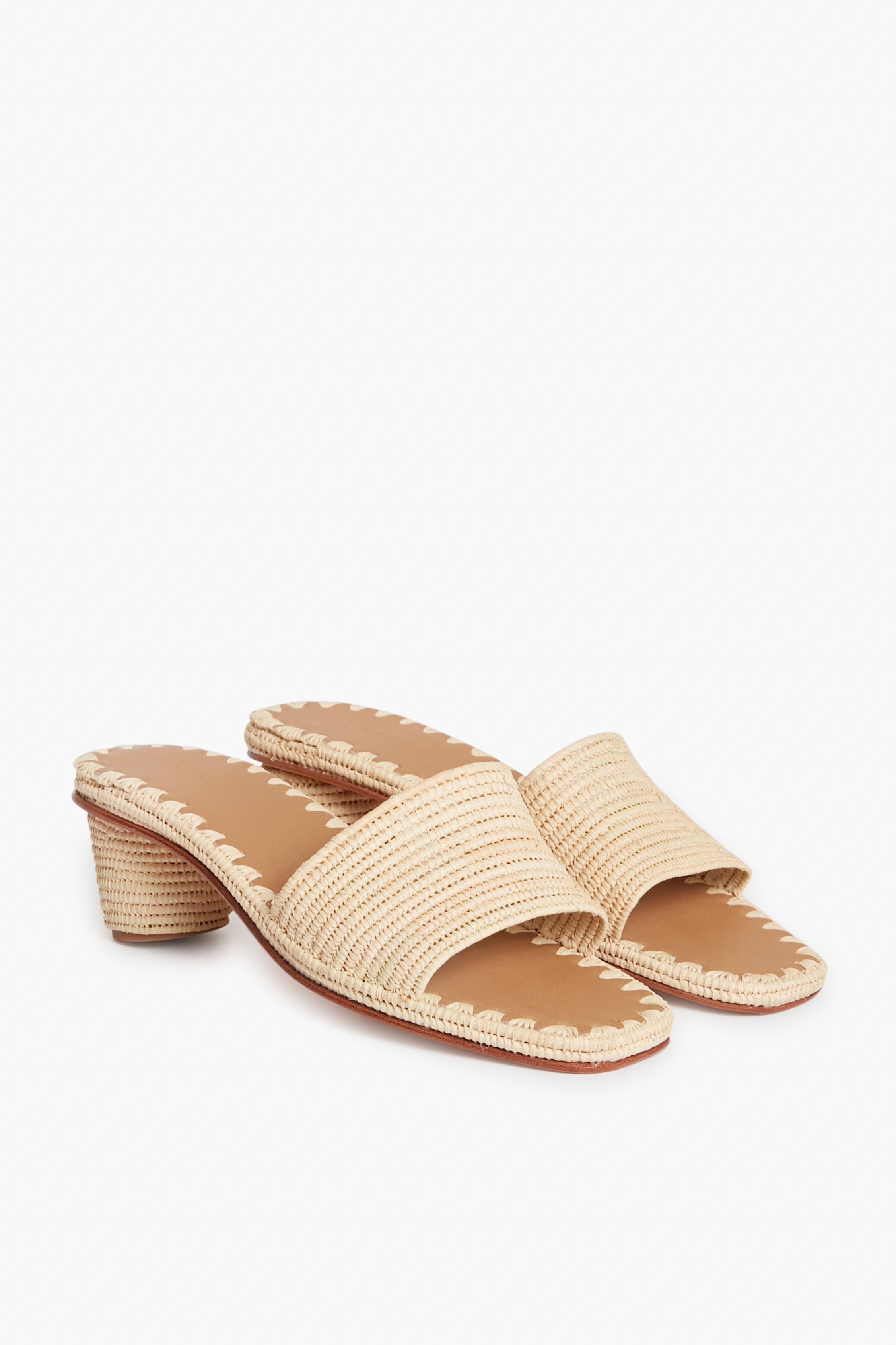 Beige Natural Raffia Bou Heels-Get Girly