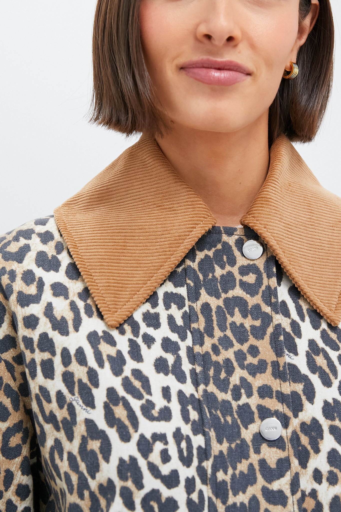 Almond Milk Printed Canvas Midi Jacket-Get Girly