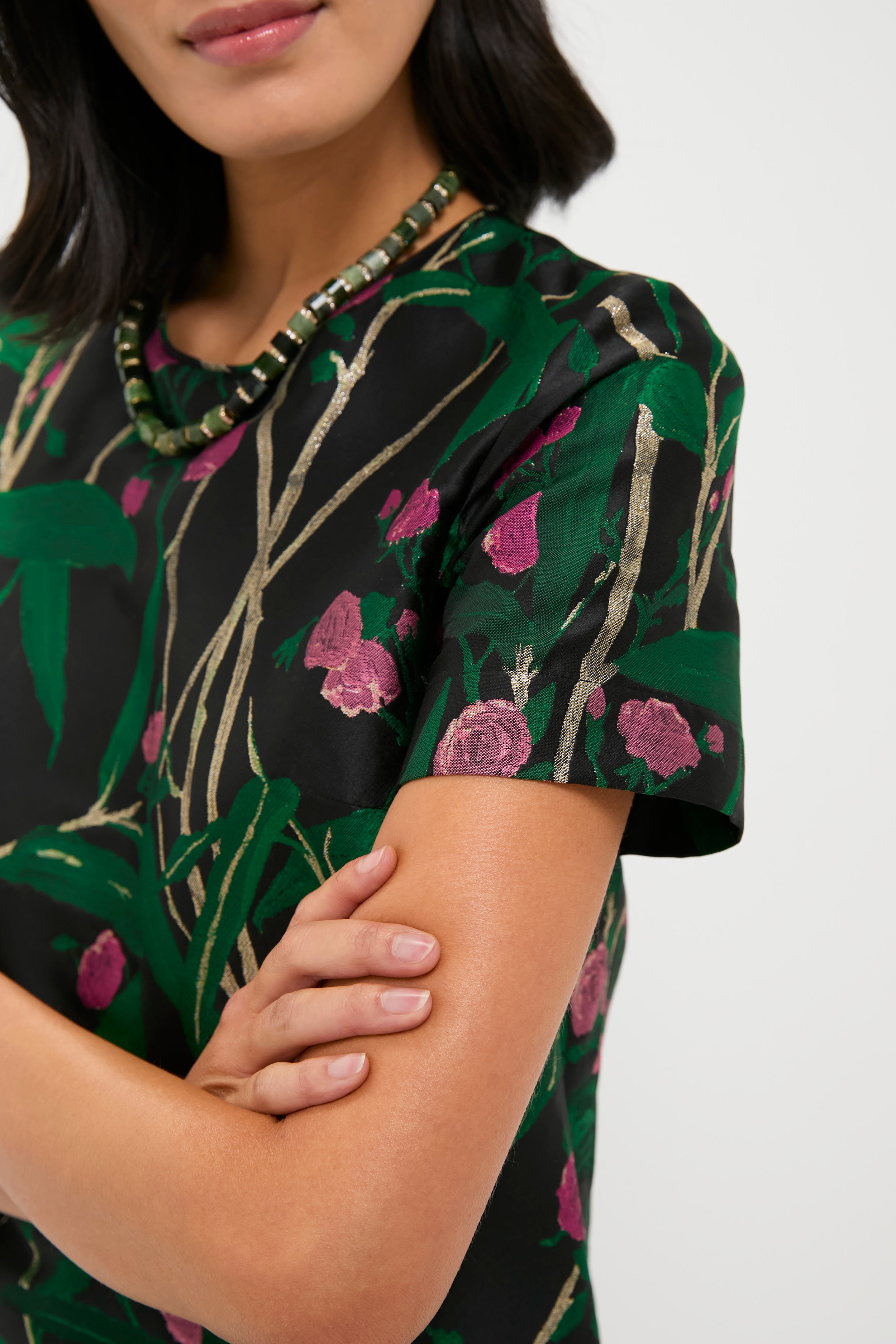 Bamboo Jacqaurd Mini Swing Dress-Get Girly