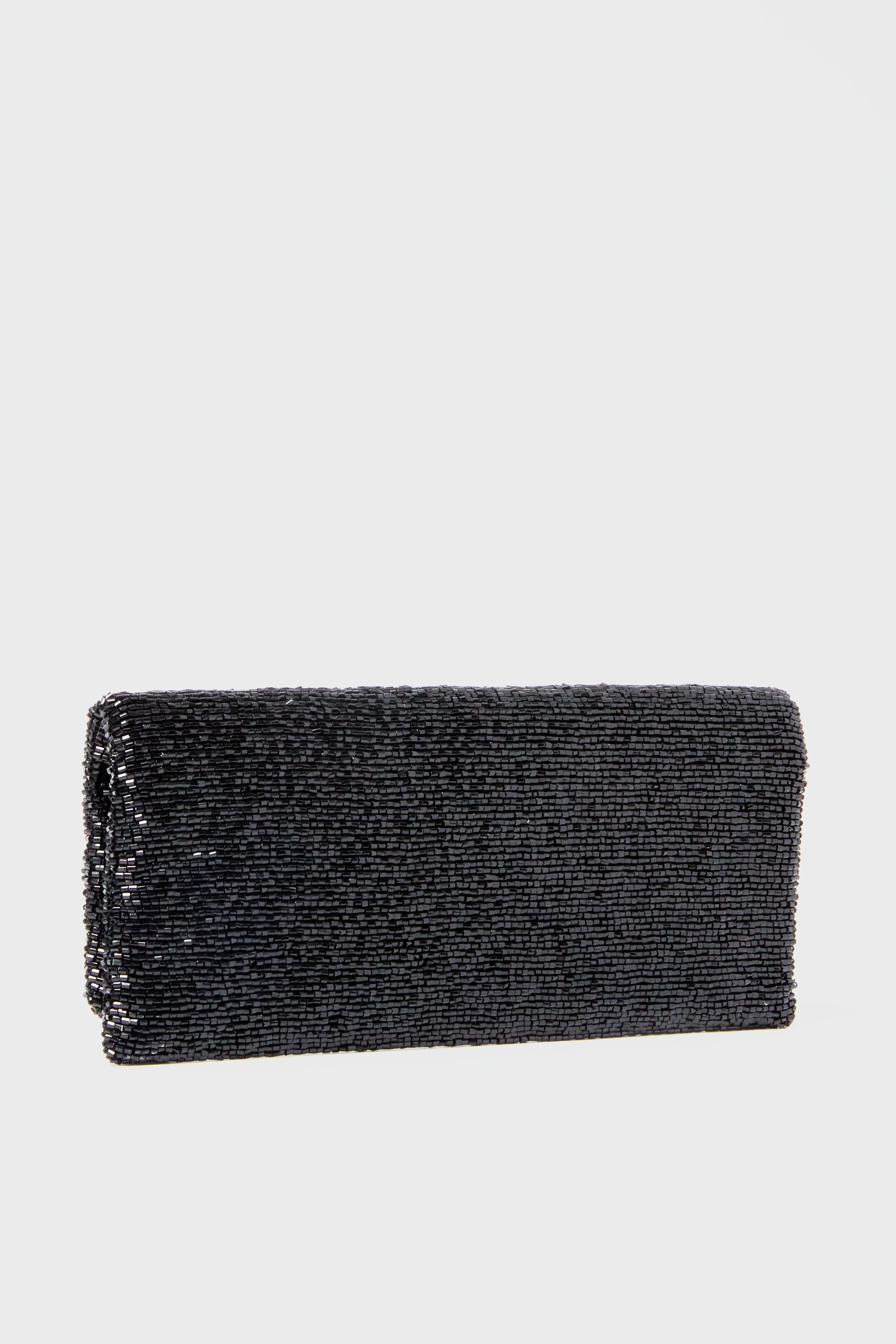 Black Beaded Clutch-Get Girly