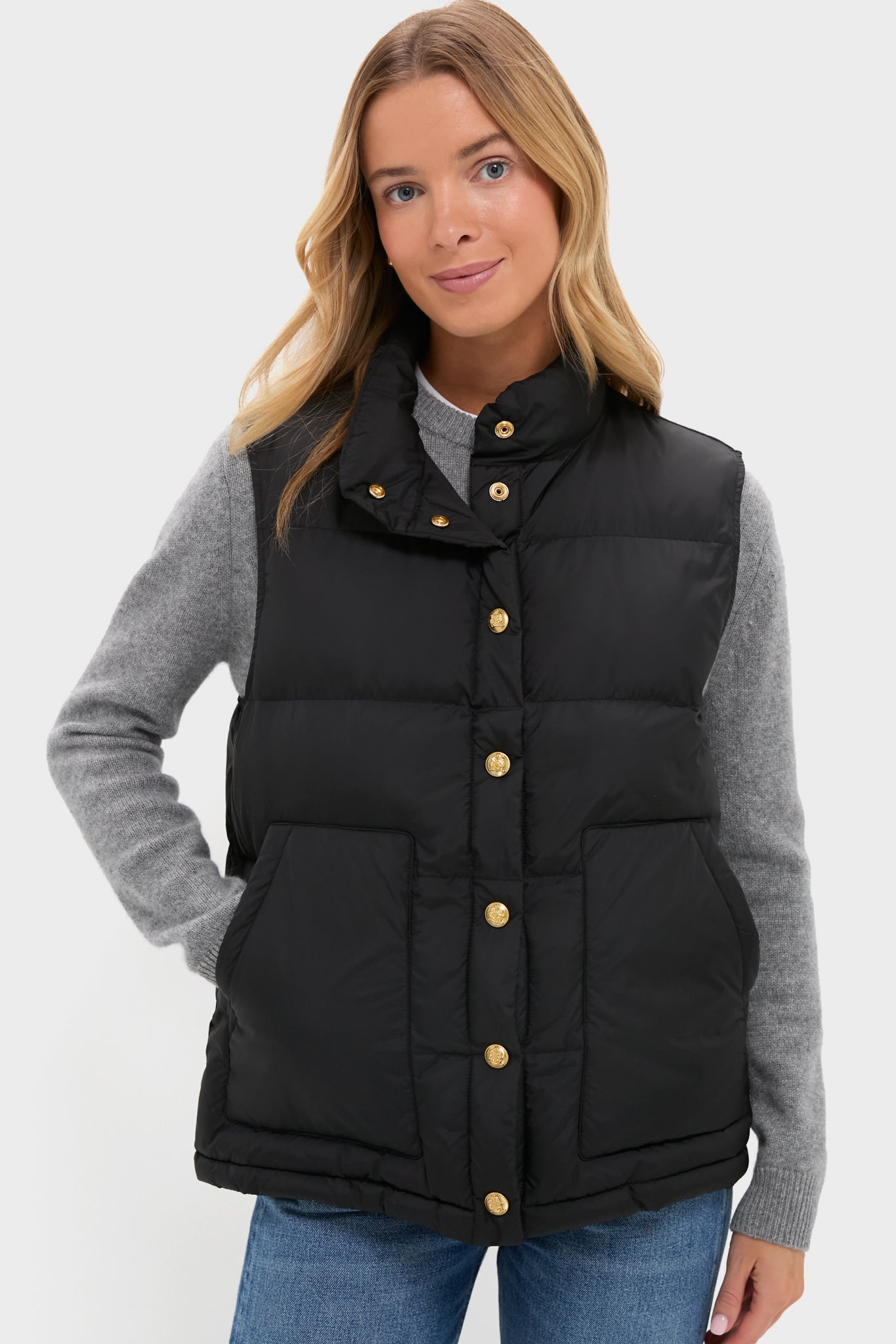Black Inez Puffer Vest-Get Girly