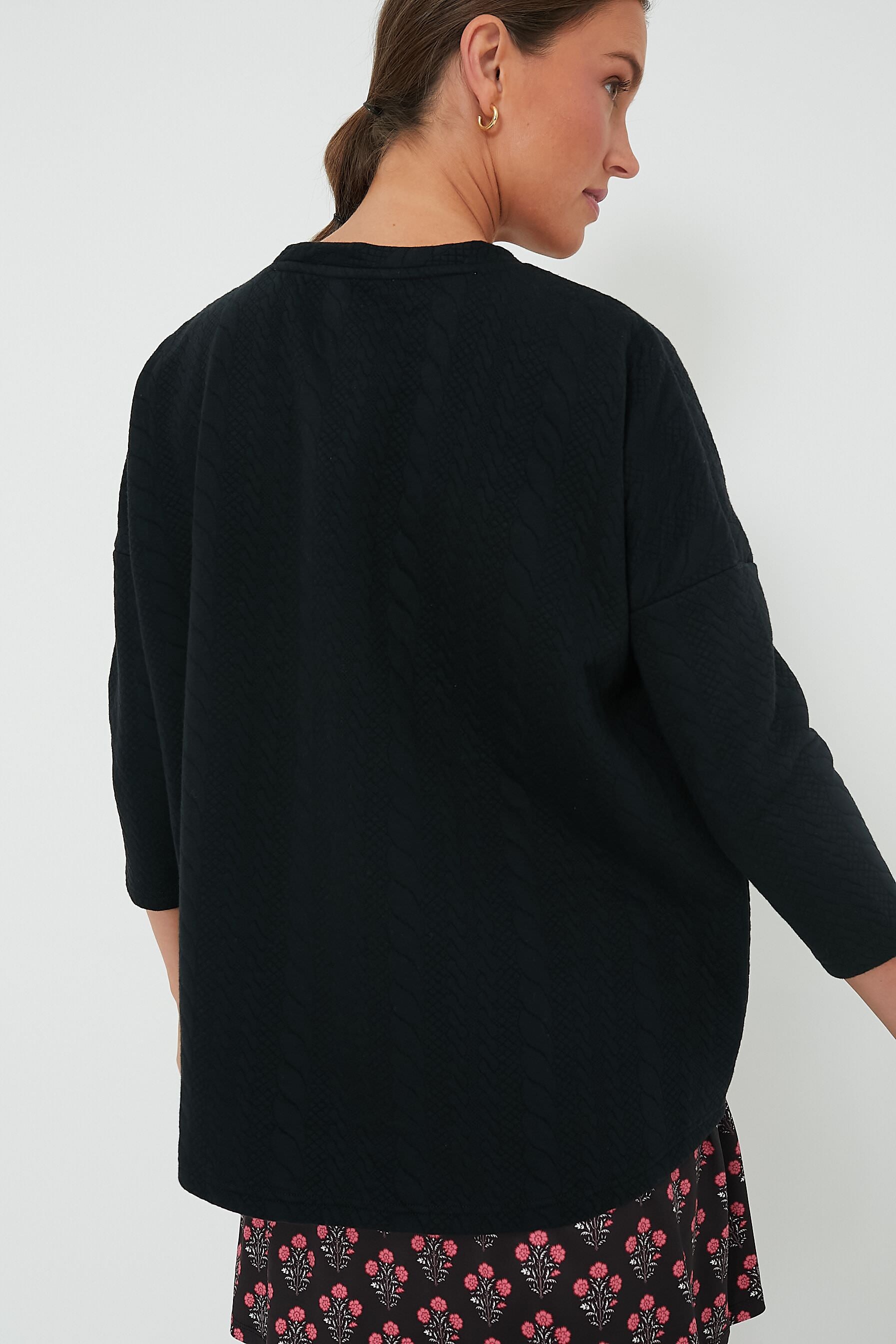 Black Cable Ally Swing Sweatshirt-Get Girly
